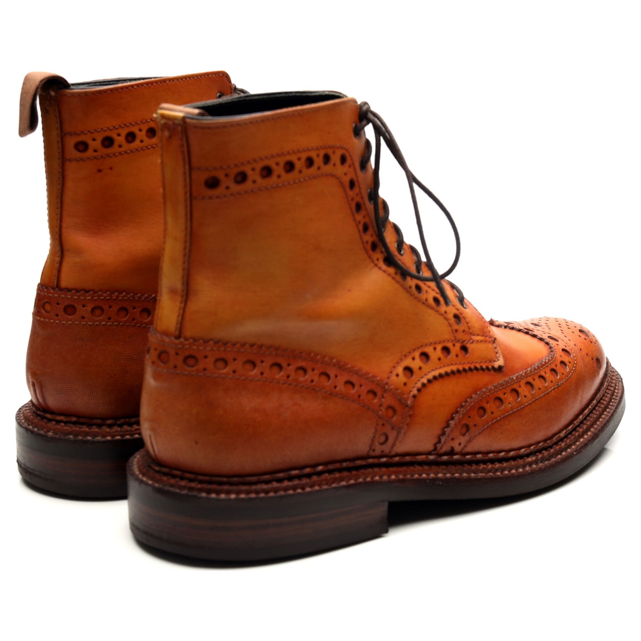 Grenson Fred bottines brogue cuir marron 8 triple cousu