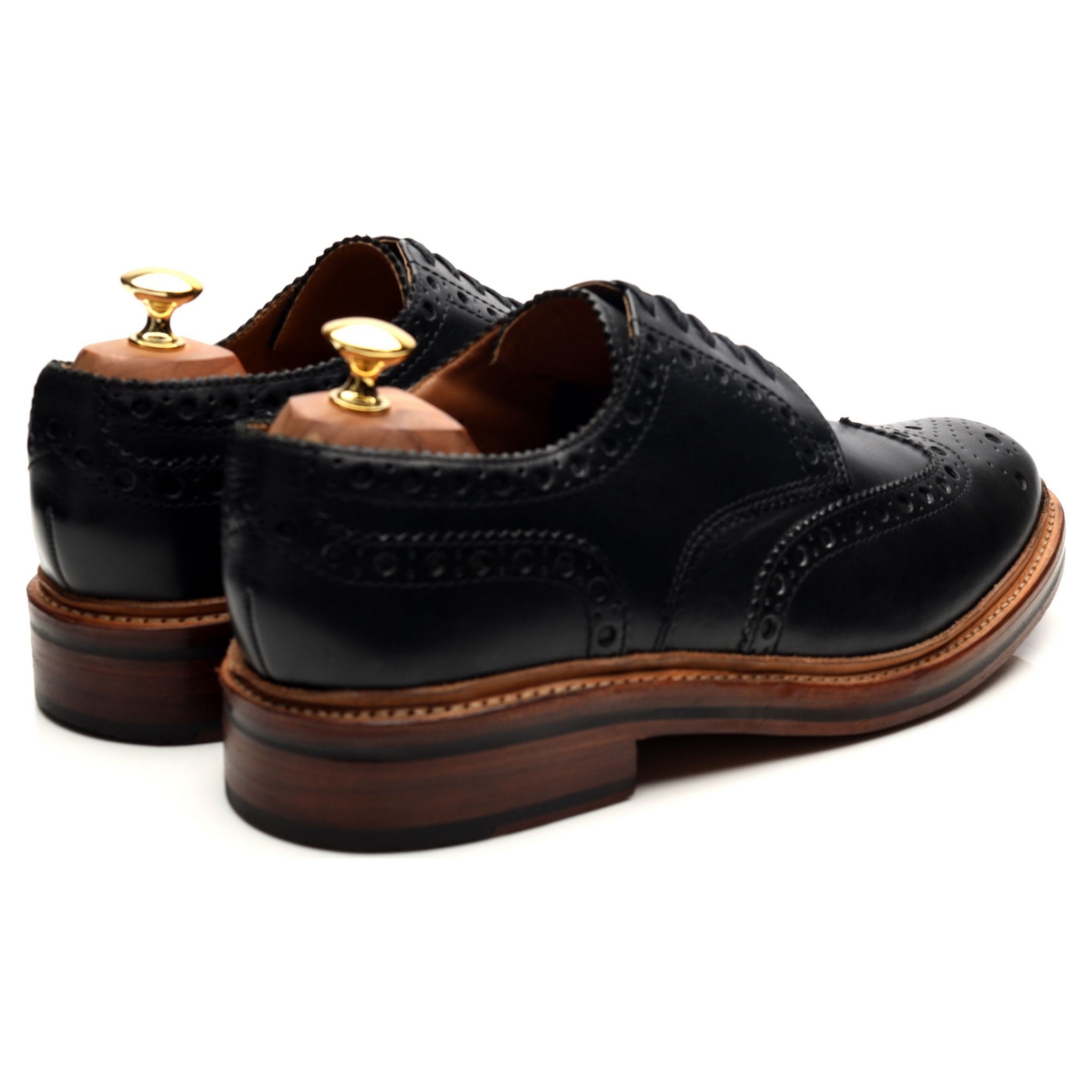 Grenson Archie derbies brogues cuir noir UK 10,5