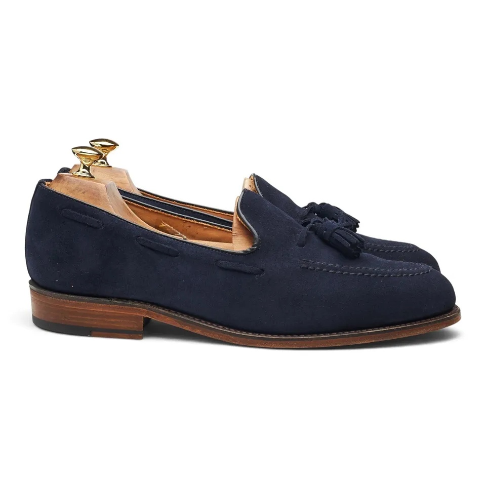 Shipton & Heneage Finchley mocassins daim bleu UK 10.5