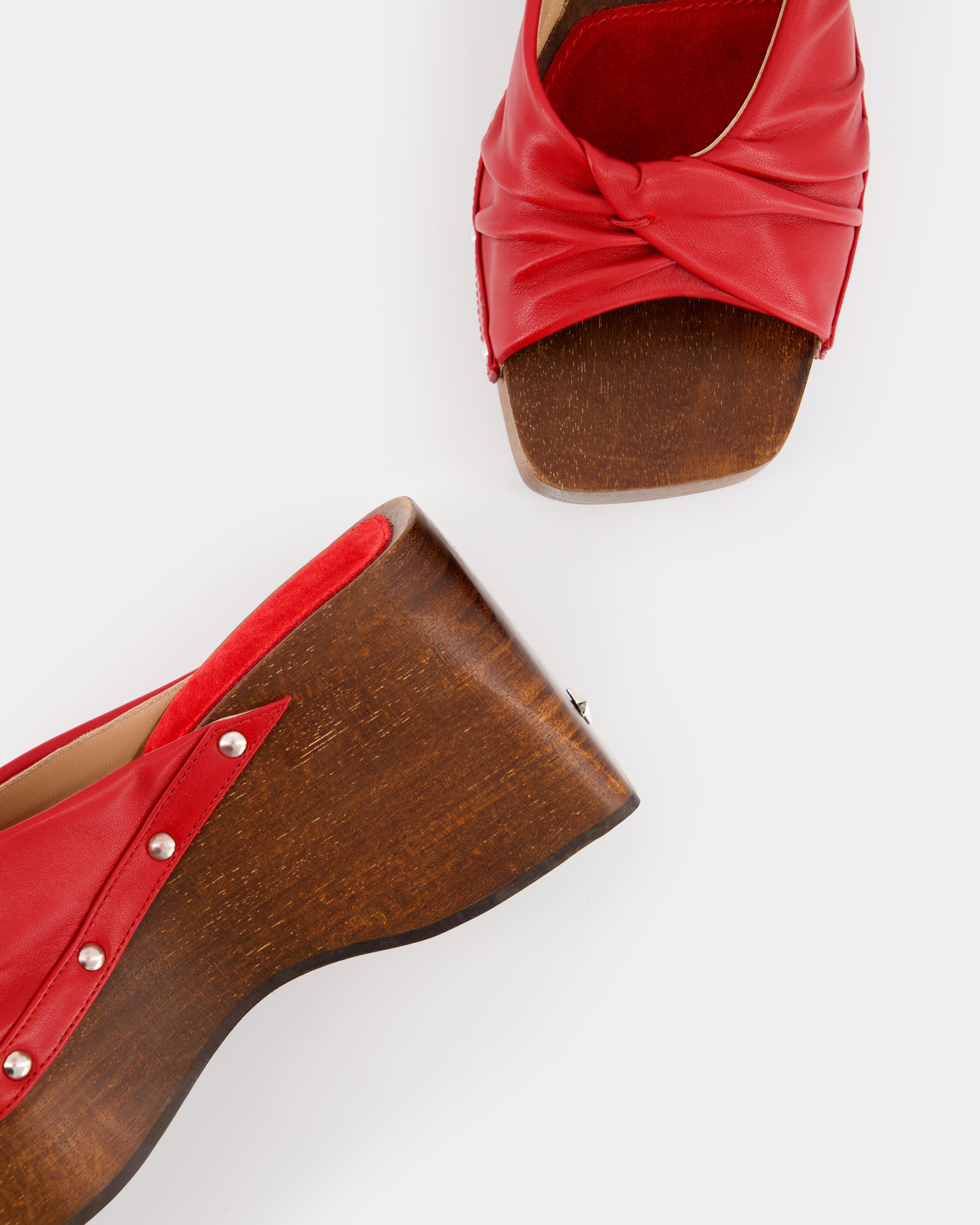 Nodaleto Bulla Mellow sabots cuir rouge Midnight Red talon 8 cm