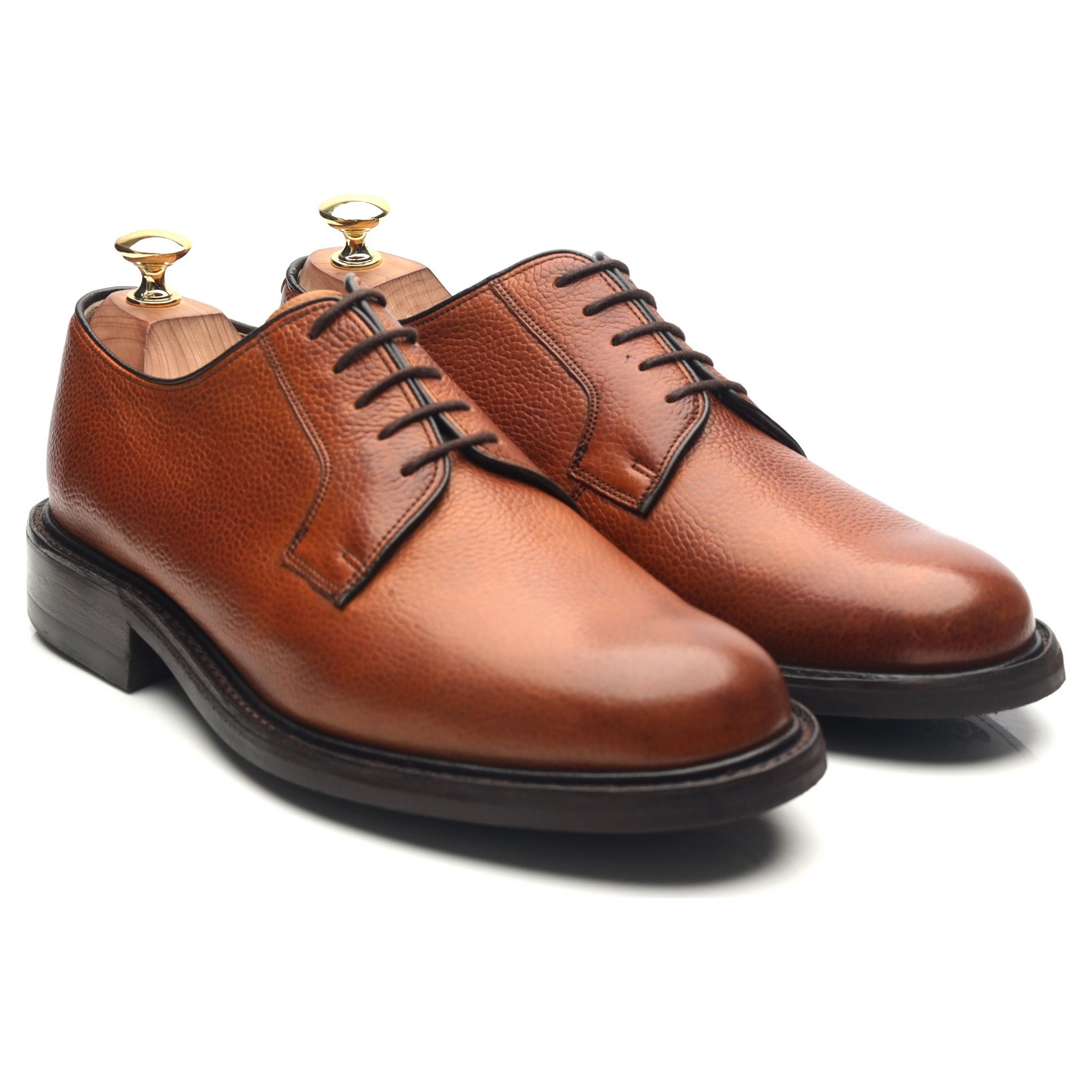 Barker Nairn derbys cuir grain marron UK 8