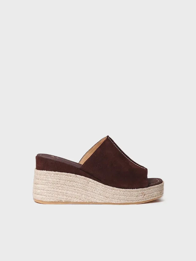 Toni Pons Miriam espadrilles compensées cuir divisé talon 8 cm