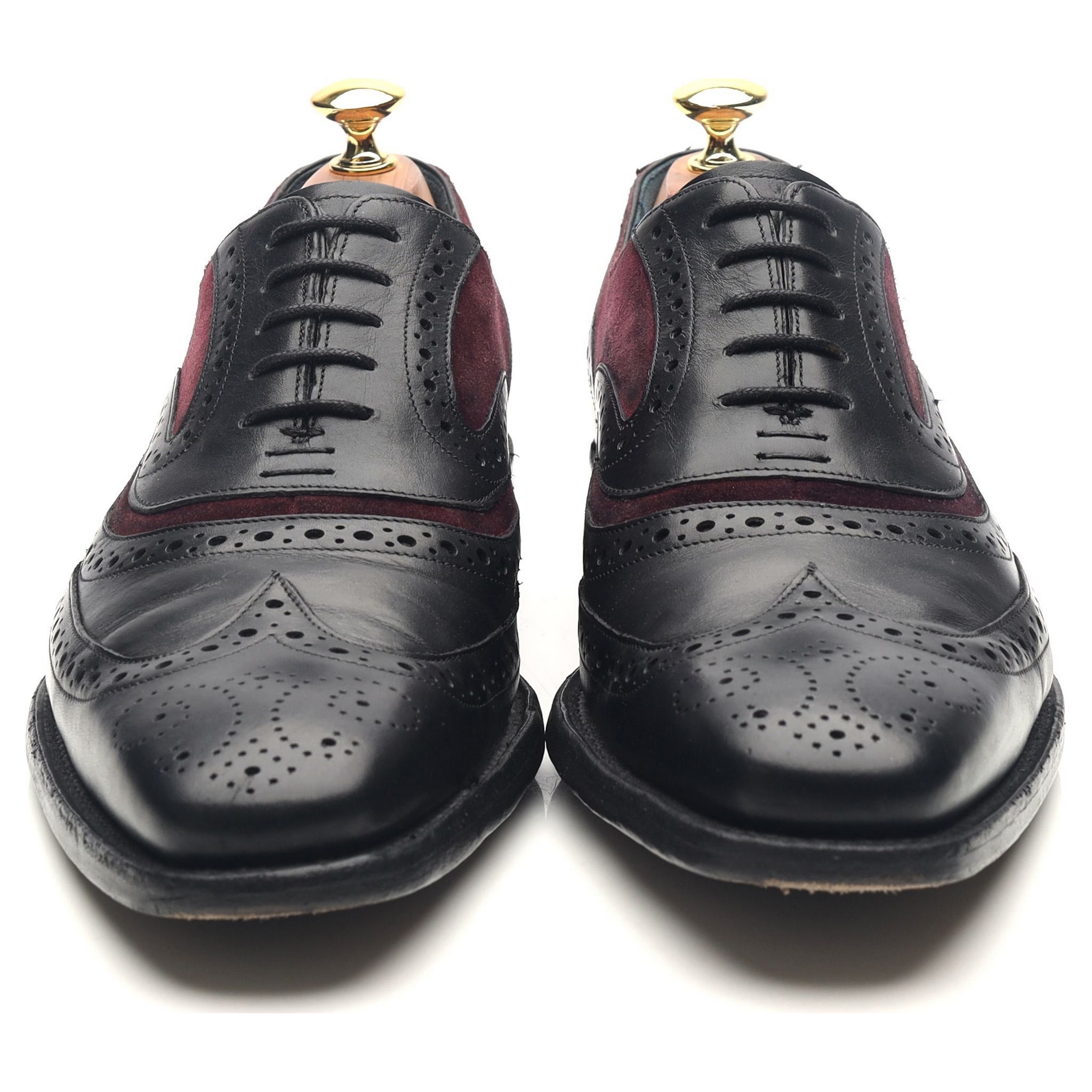 Barker McClean richelieu brogue cuir noir pointure UK 8