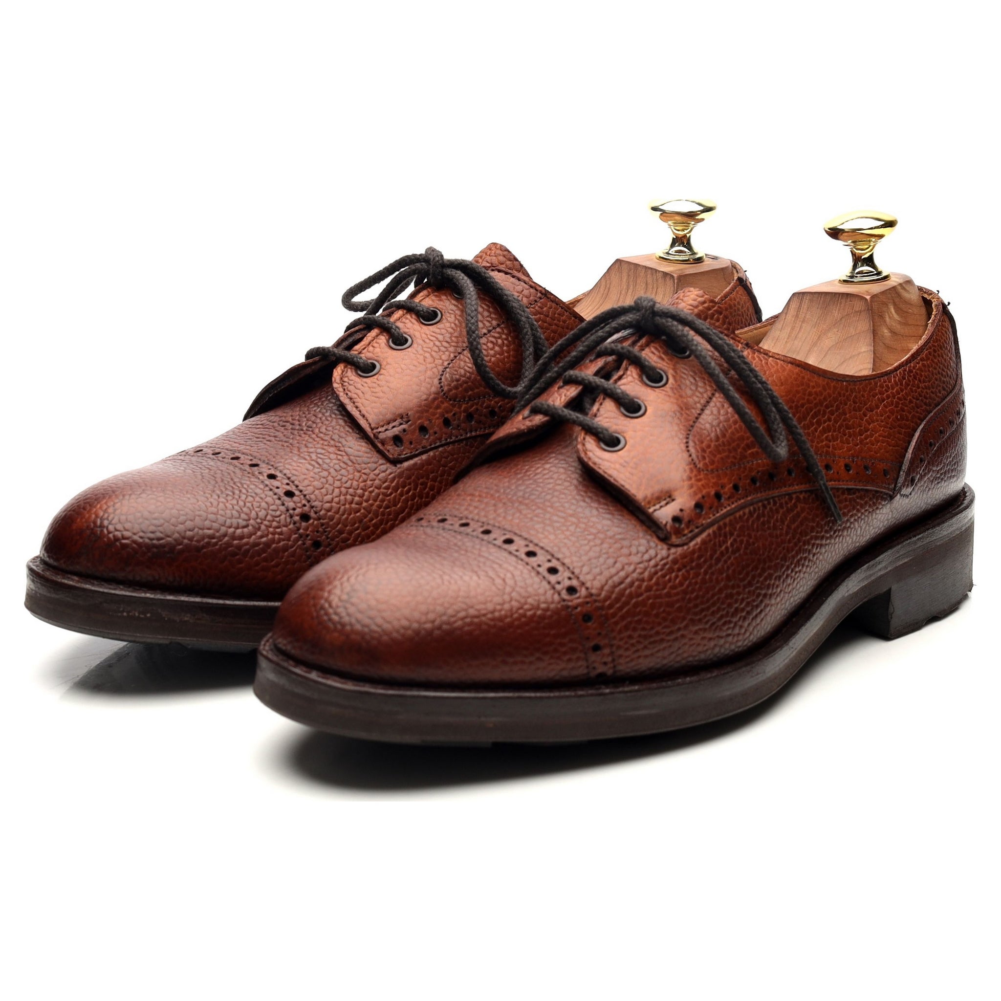 Holland & Holland derby cuir grainé marron 8 UK