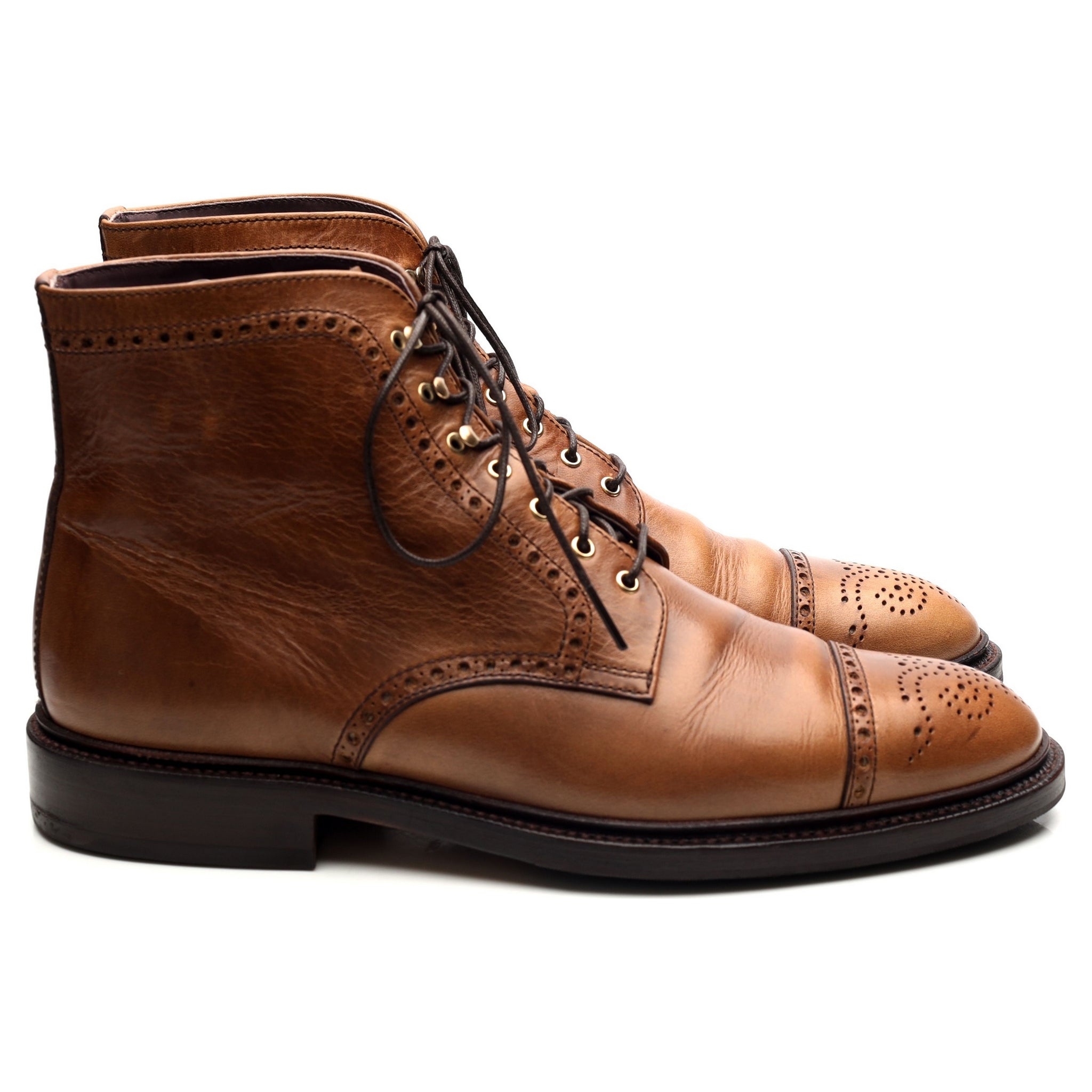 Carmina 80780 boots brogue cuir marron clair UK 9 confort