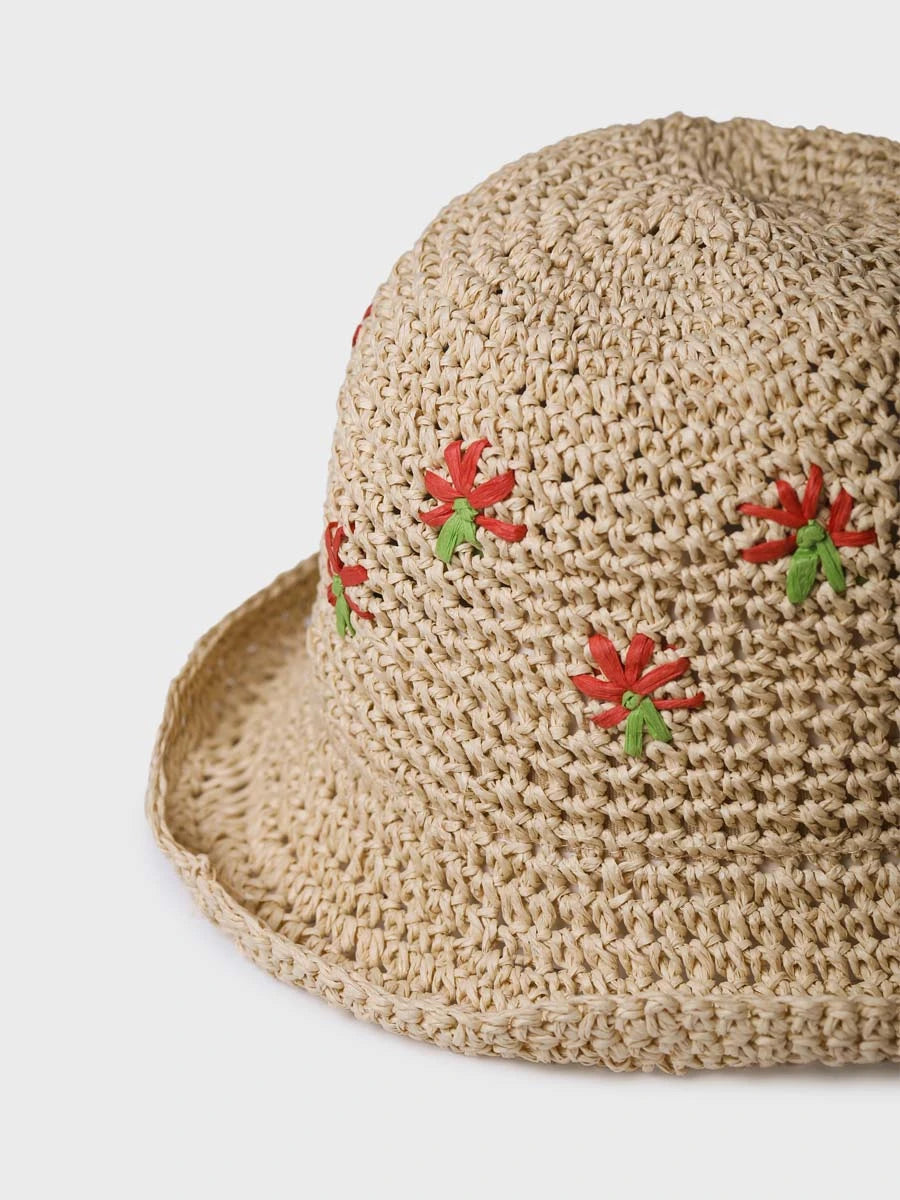 Toni Pons Sira bob raphia broderie florale taille unique