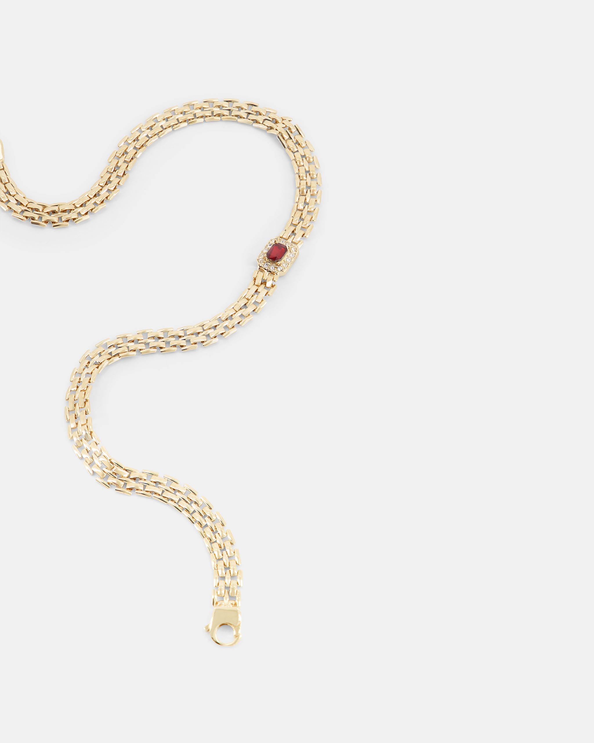 Nodaleto Ruby Venice Chain collier doré rubis