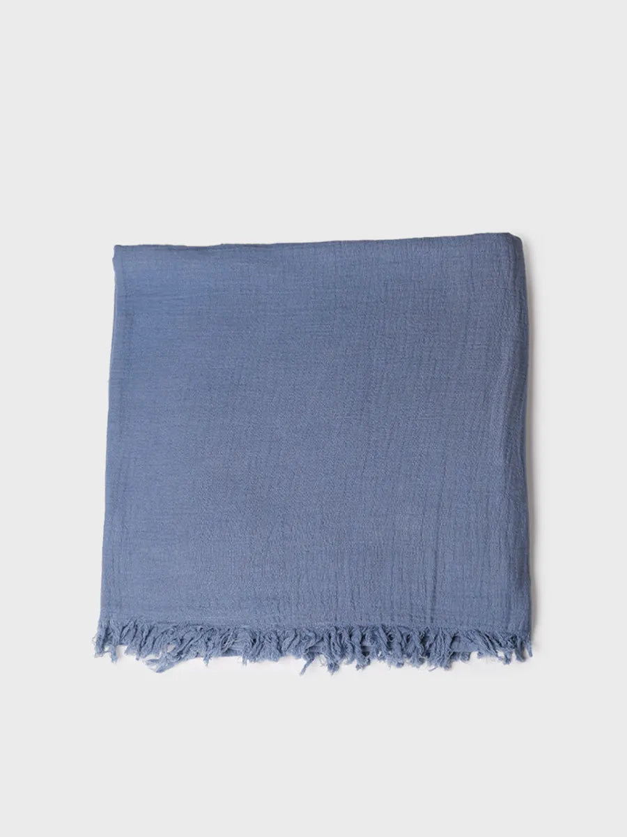 Toni Pons Fatima foulard coton bleu 120 cm