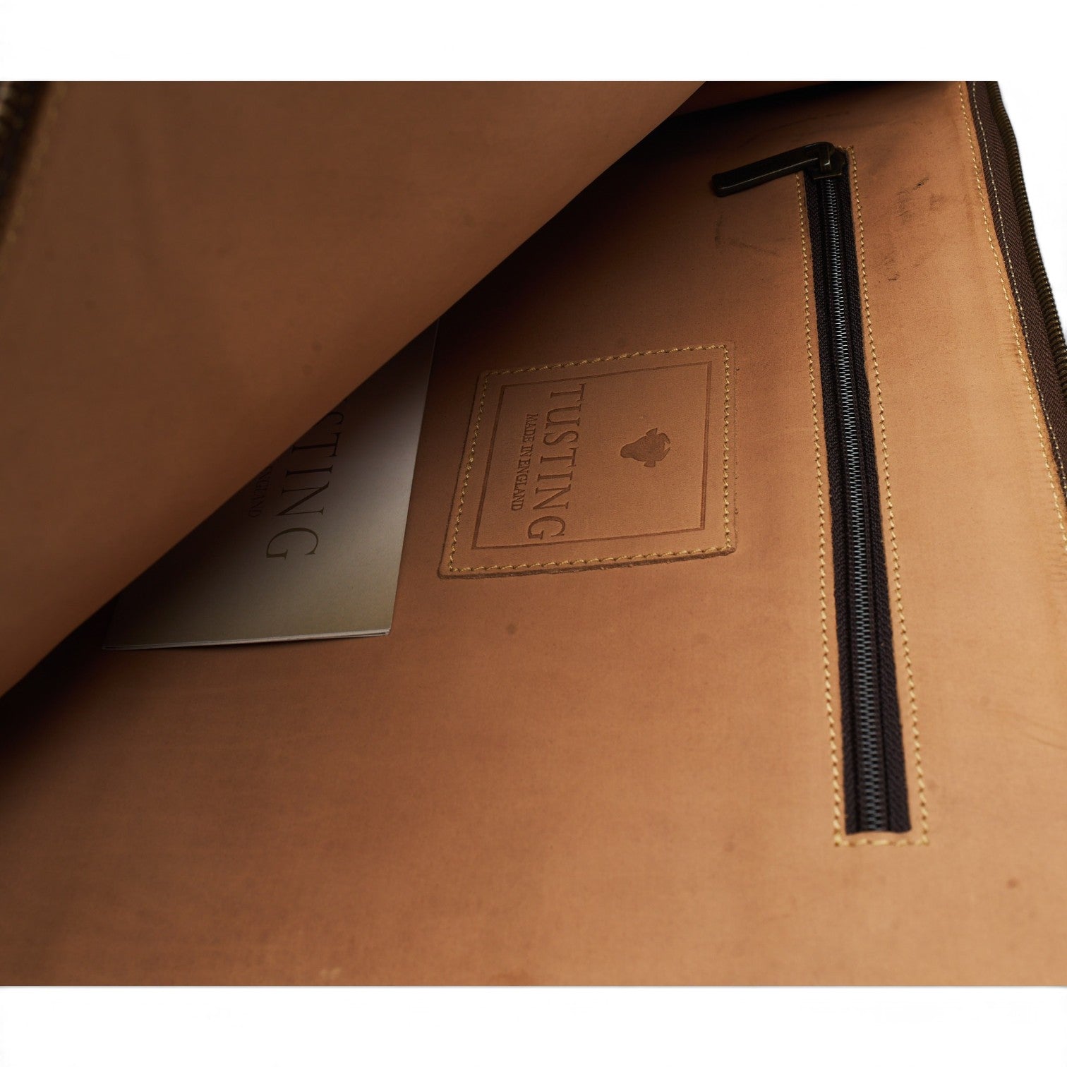 Tusting porte-documents cuir marron ordinateur 15 pouces
