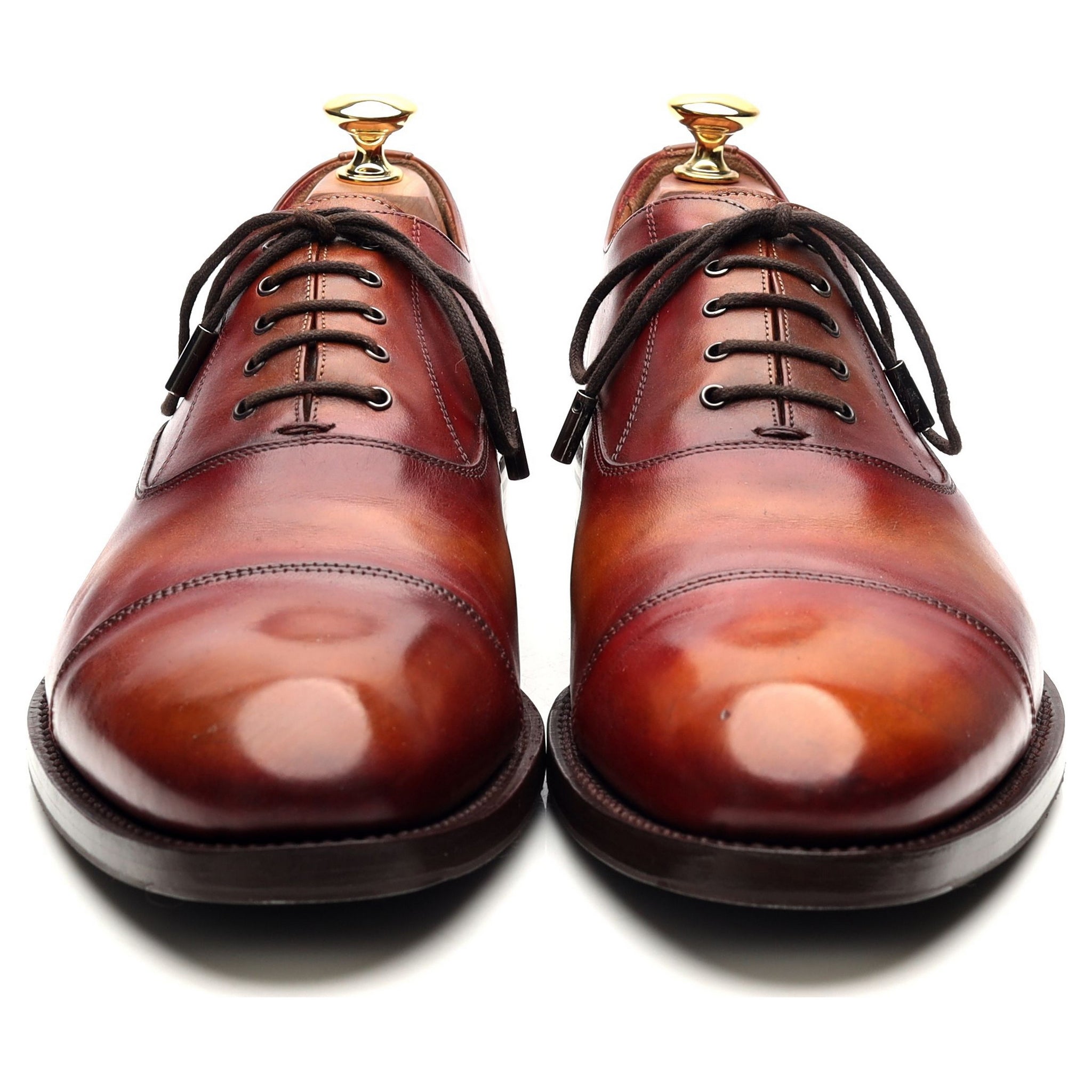Ozwald Boateng richelieu cuir marron patiné UK 9