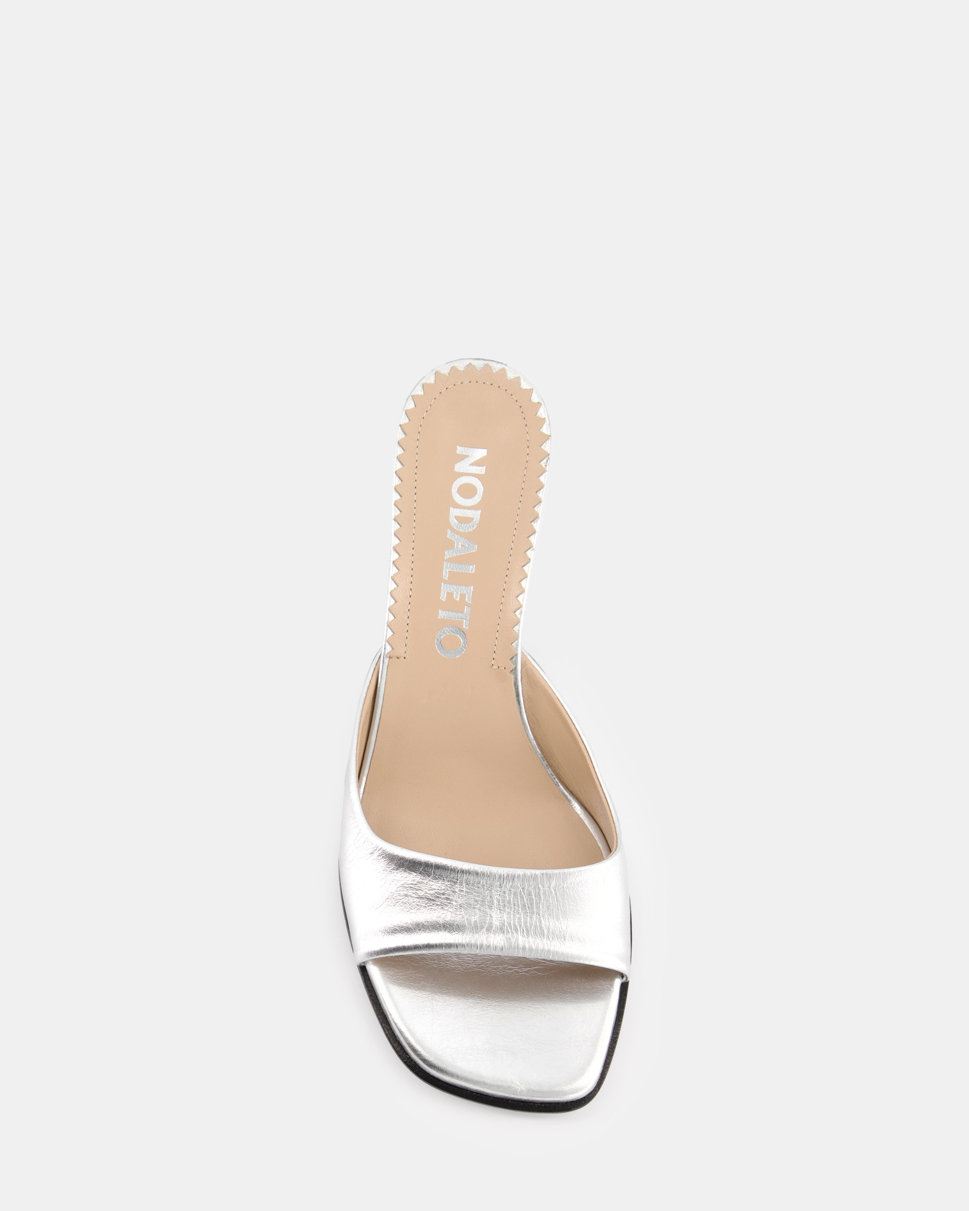 Nodaleto Dona Reese mules argent craquelé talon 5 cm