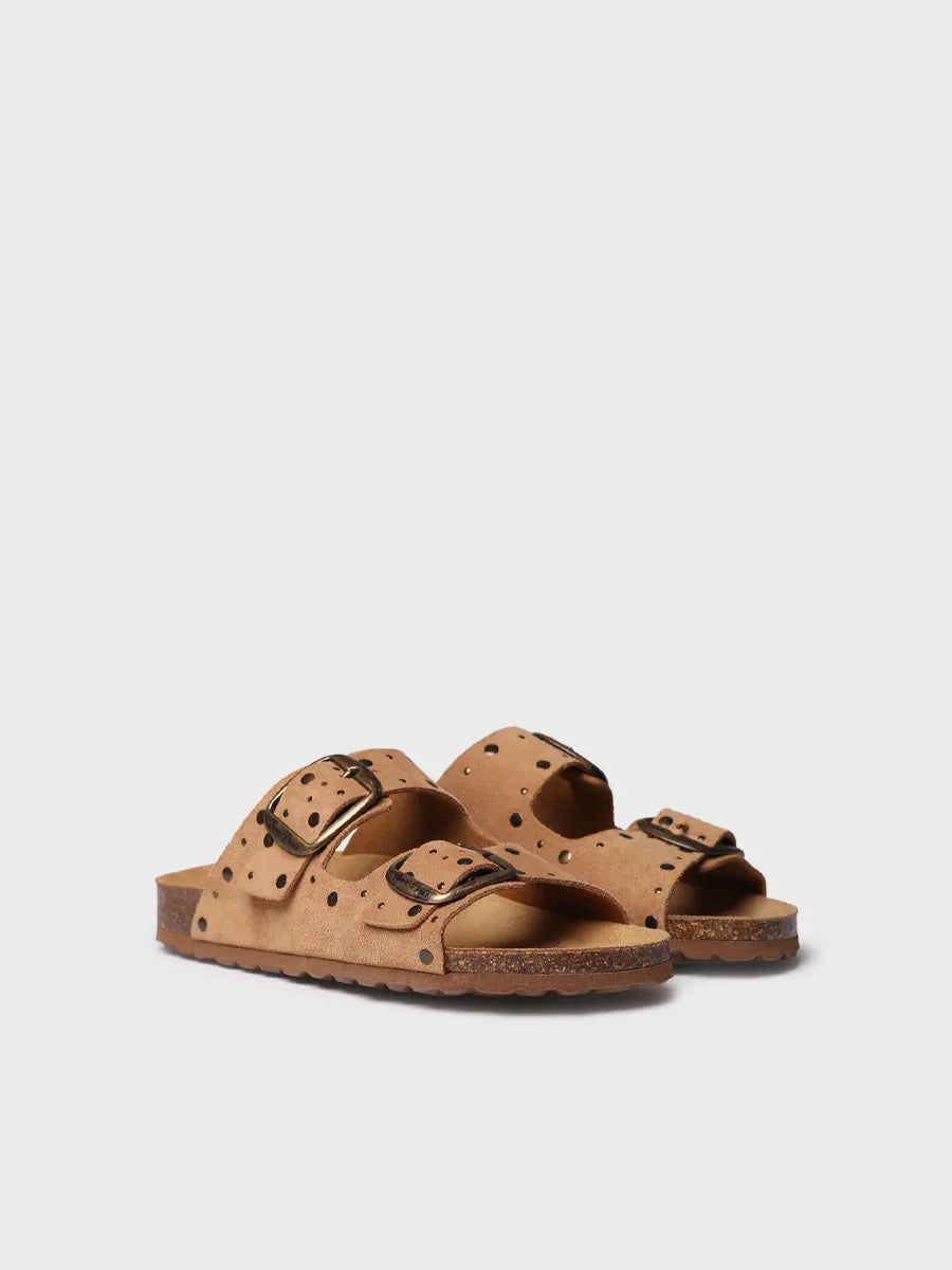 Toni Pons Gretel sandales femme suède clous liège 3 cm