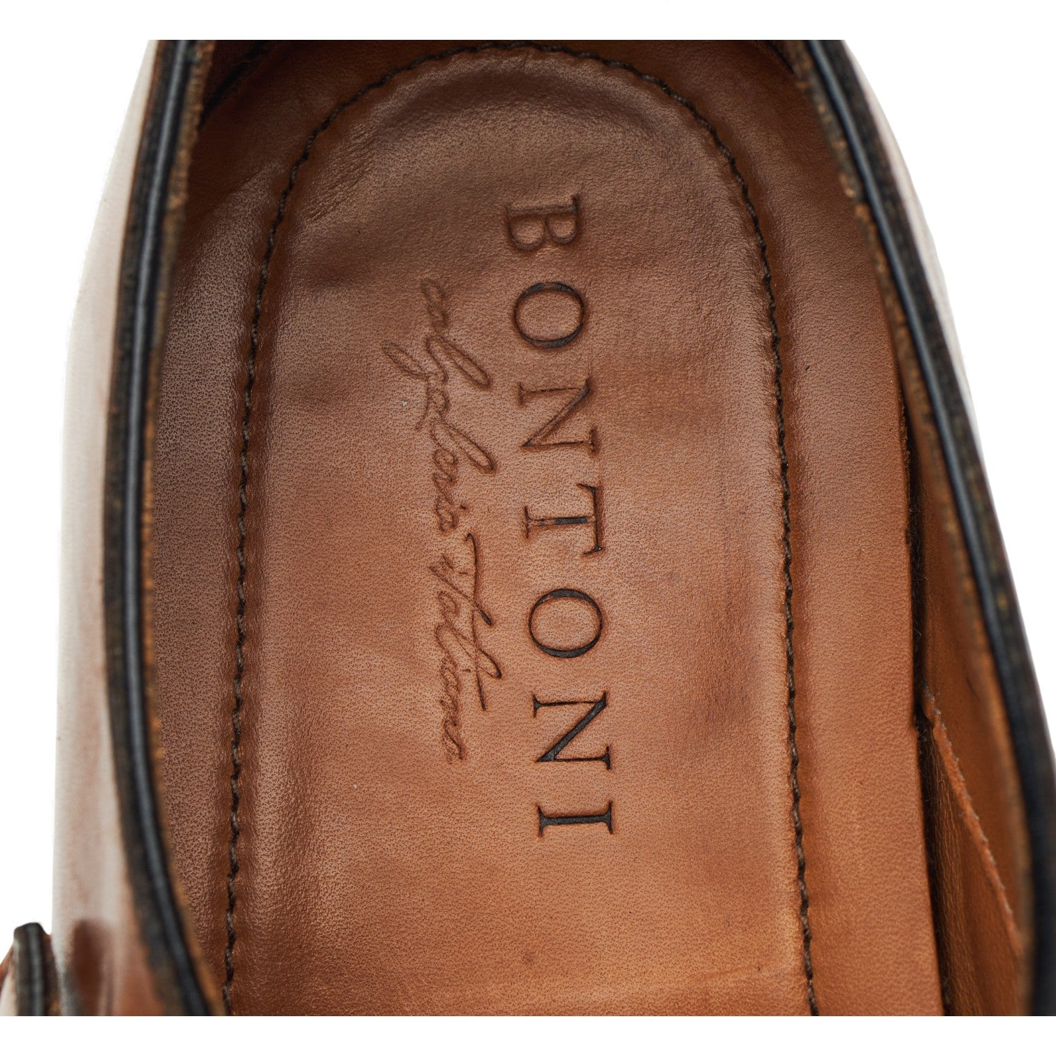 Bontoni monk cuir marron UK9.5 double boucle museum