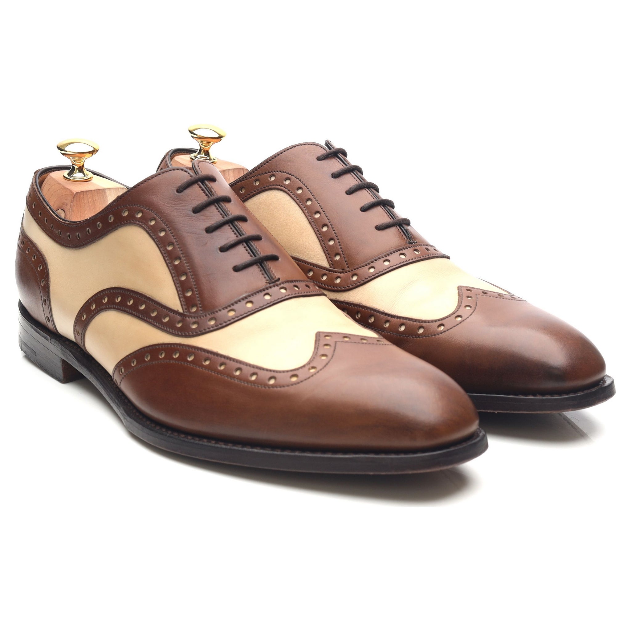 Barker Cambridge richelieu cuir marron beige UK 11
