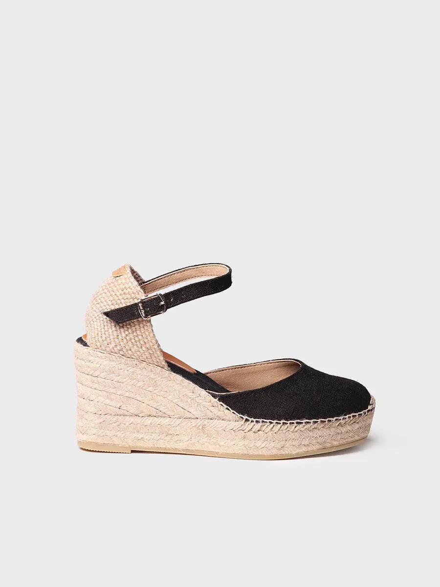 Toni Pons Laia-NT espadrilles compensées lin noir