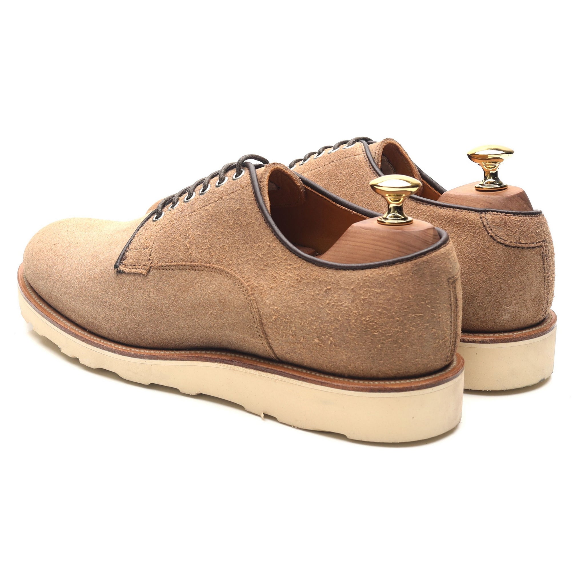 Viberg derby suède beige semelle gomme UK 7