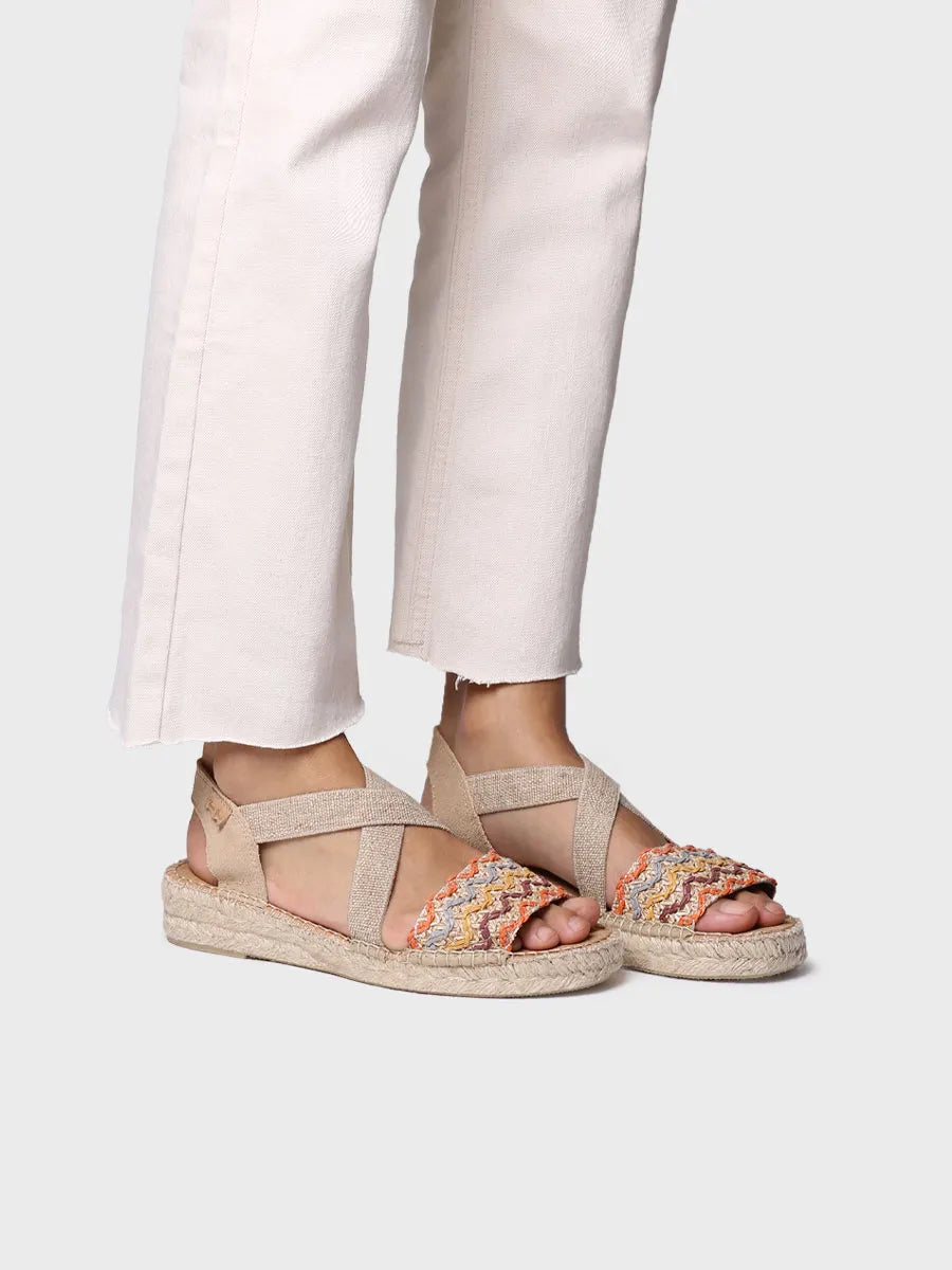 Toni Pons Eider-RS espadrille compensée toile multicolore