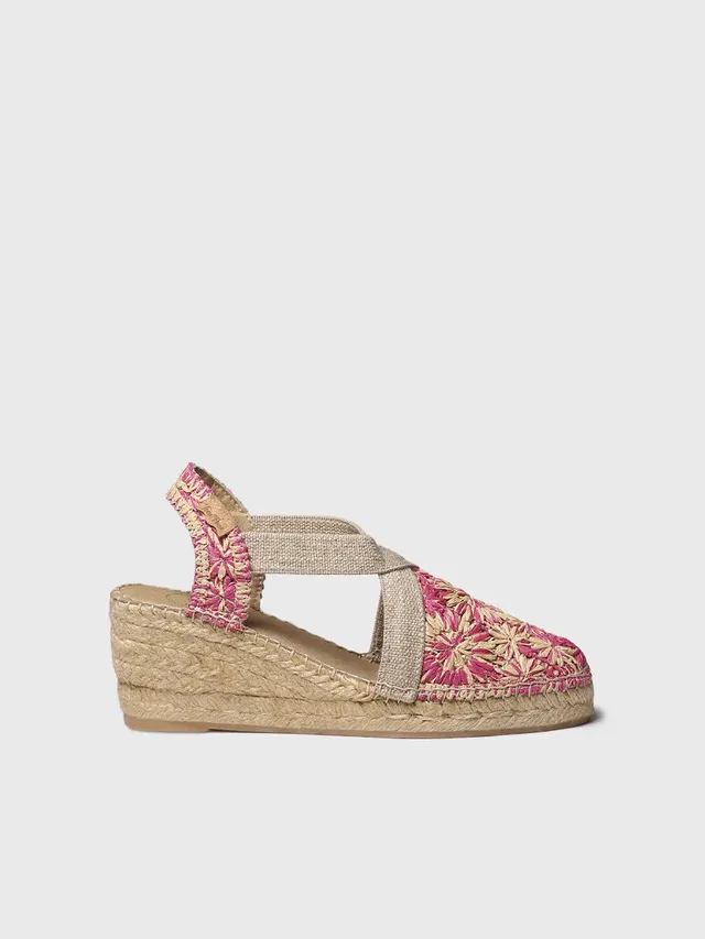Toni Pons Terra-RF espadrilles compensées raphia floral