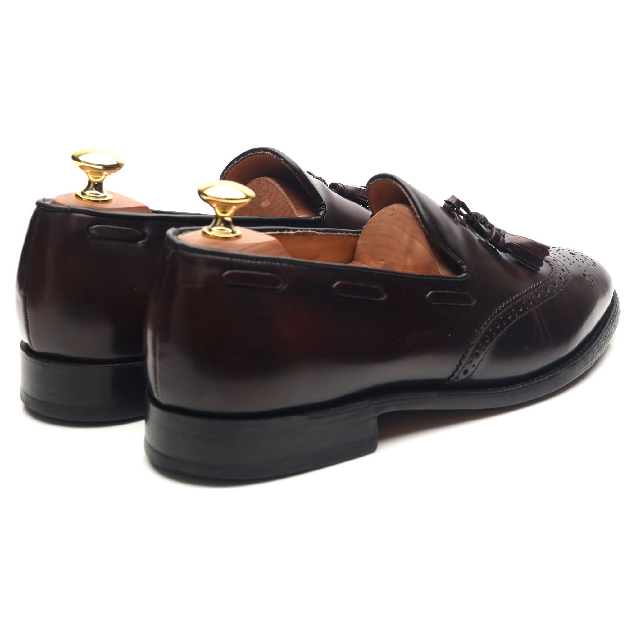 Barker Clive mocassins glands cuir bordeaux UK 8 F brogué