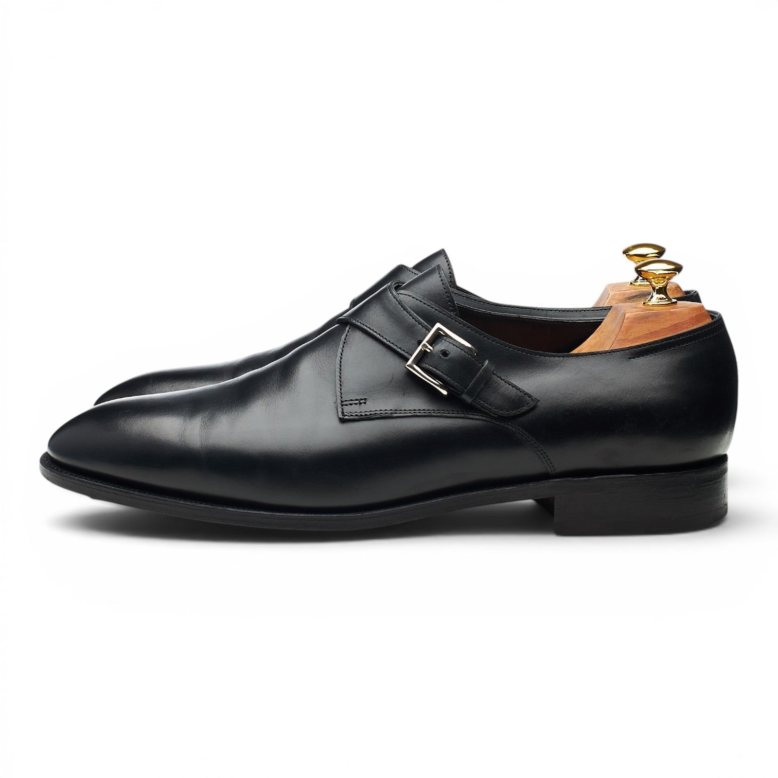John Lobb Ashill monk cuir noir 11 large cousu Goodyear