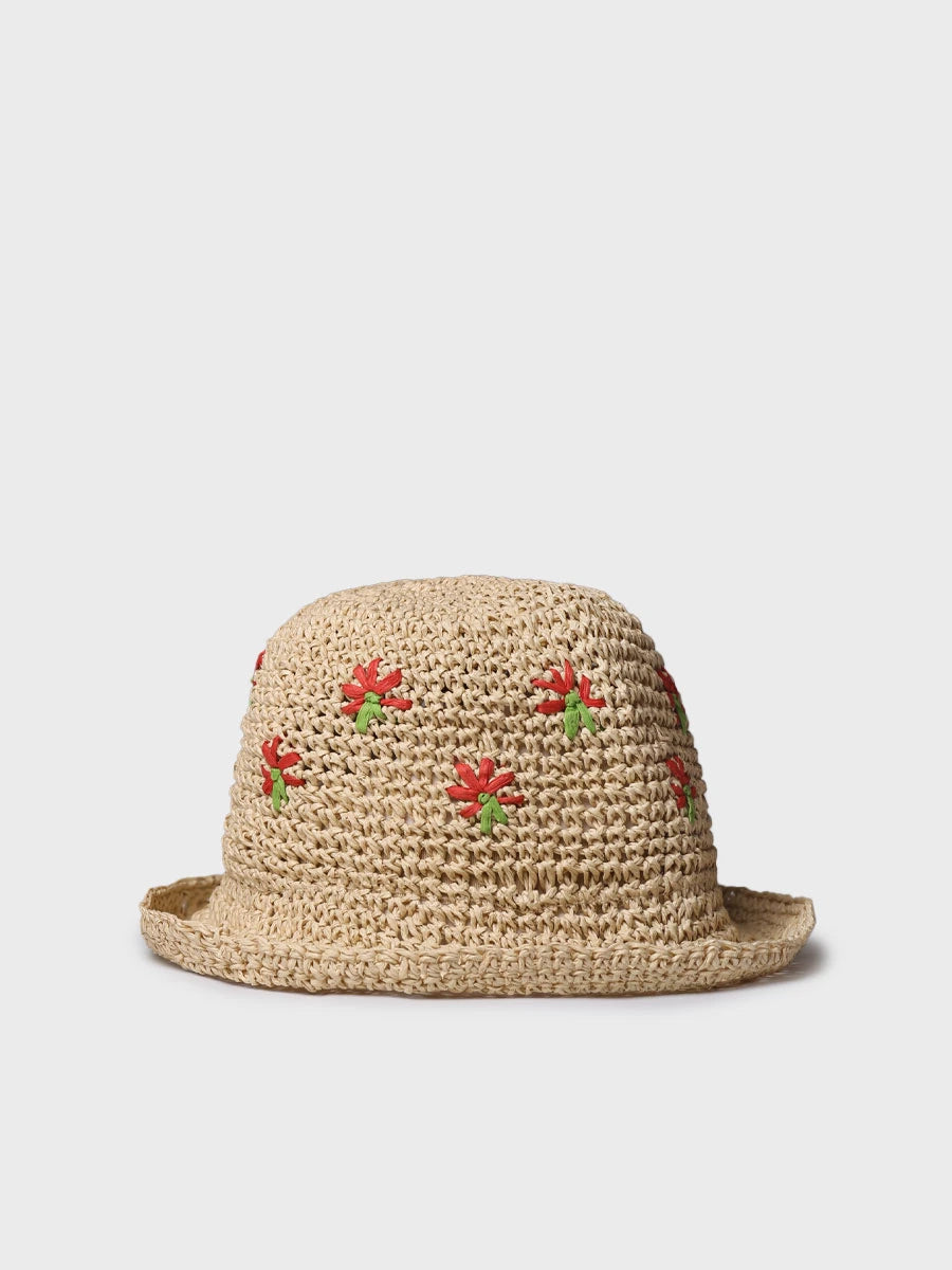Toni Pons Sira bob raphia broderie florale taille unique