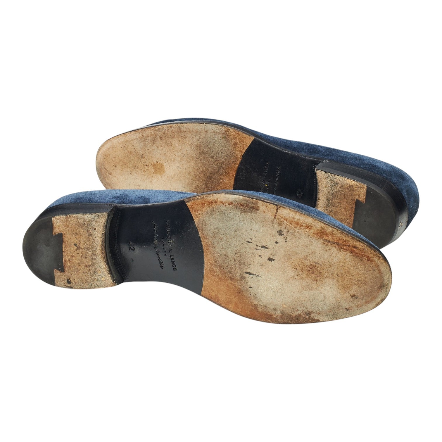 Baudoin & Lange Sagan Classic mocassins daim bleu marine UK 8.5