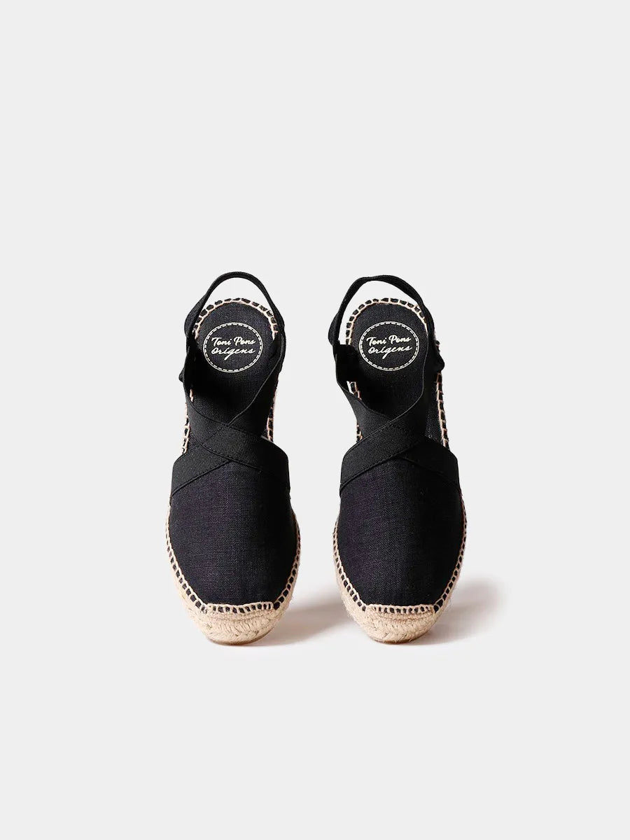 Toni Pons Ter espadrilles compensées femme noir vegan