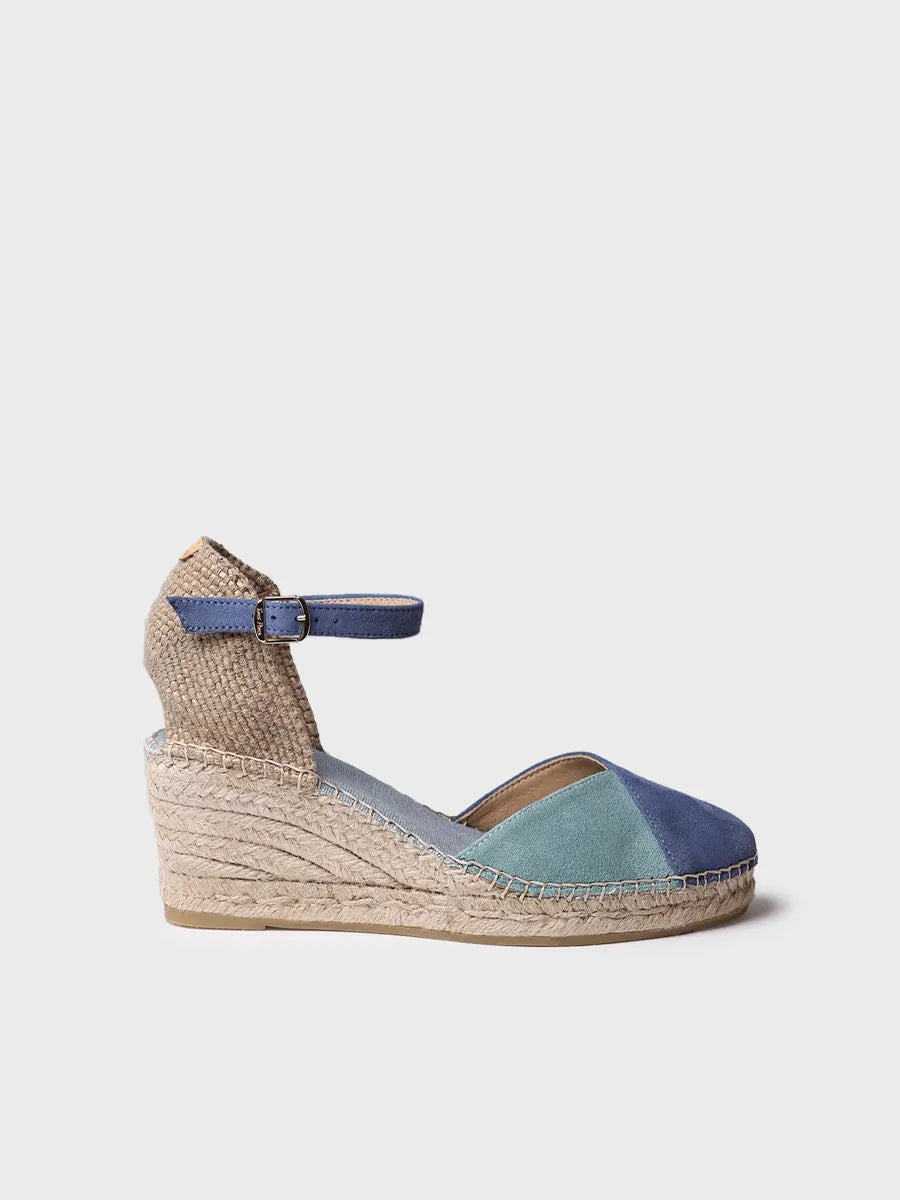 Toni Pons Beral espadrille daim bicolore talon 7 cm