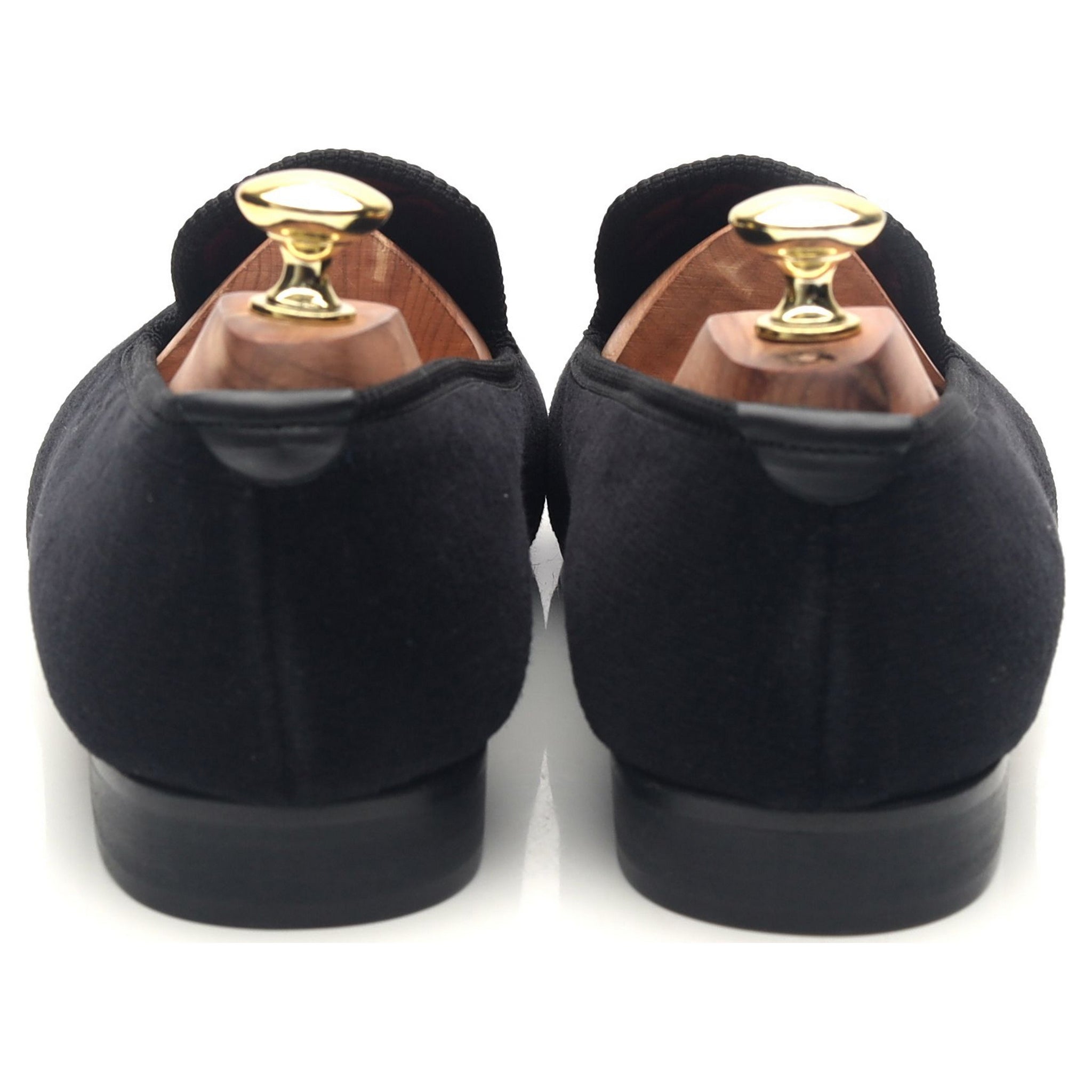 New & Lingwood Albert pantoufles velours noir UK 7