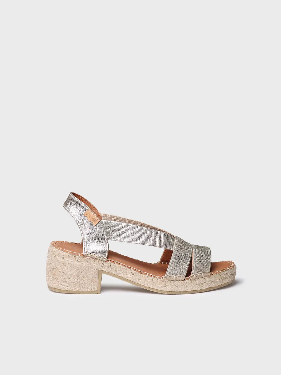 TONI PONS DAMA espadrille talon 5,5 cm platine
