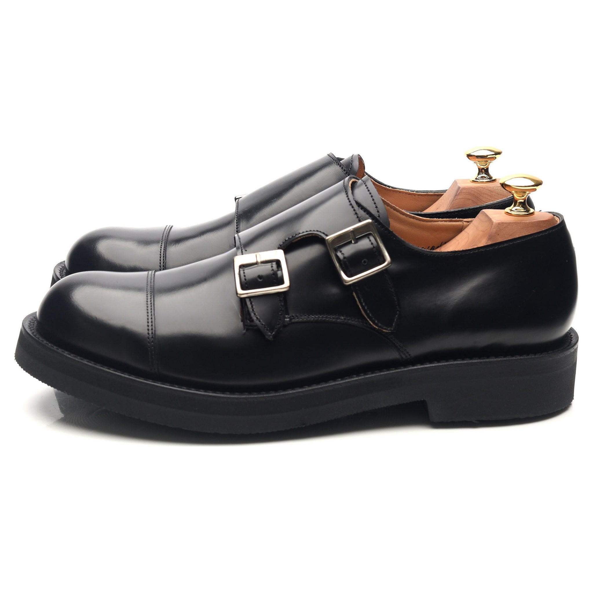Grenson Diggery derbies moine cuir noir UK 9 semelle gomme