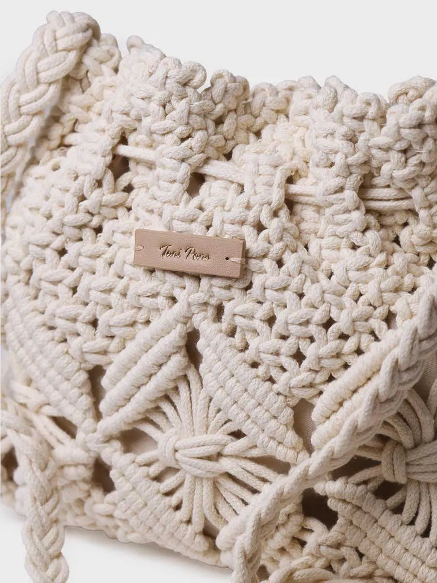 Toni Pons Mireia sac seau macramé écru