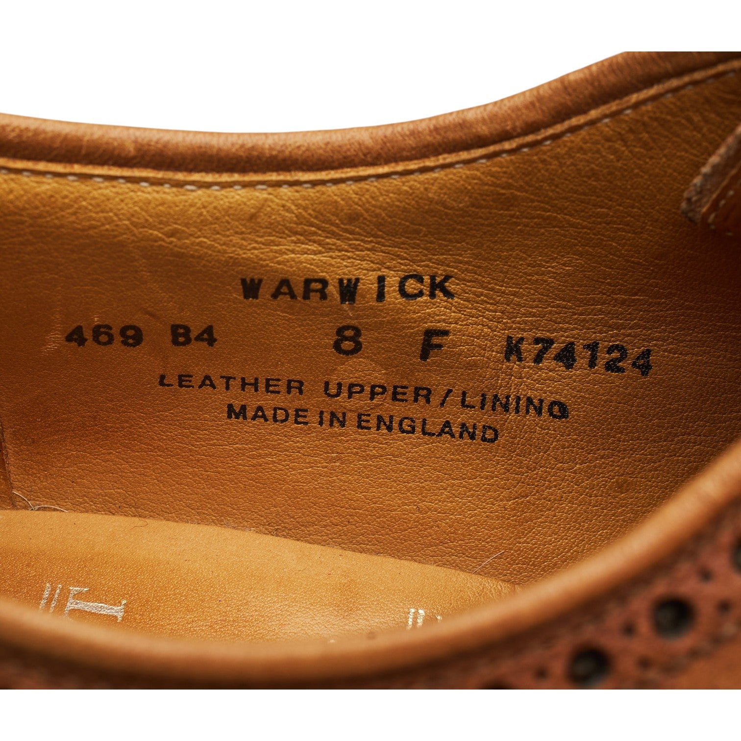 Crockett & Jones Warwick Derbys cuir tan pointure 8 UK
