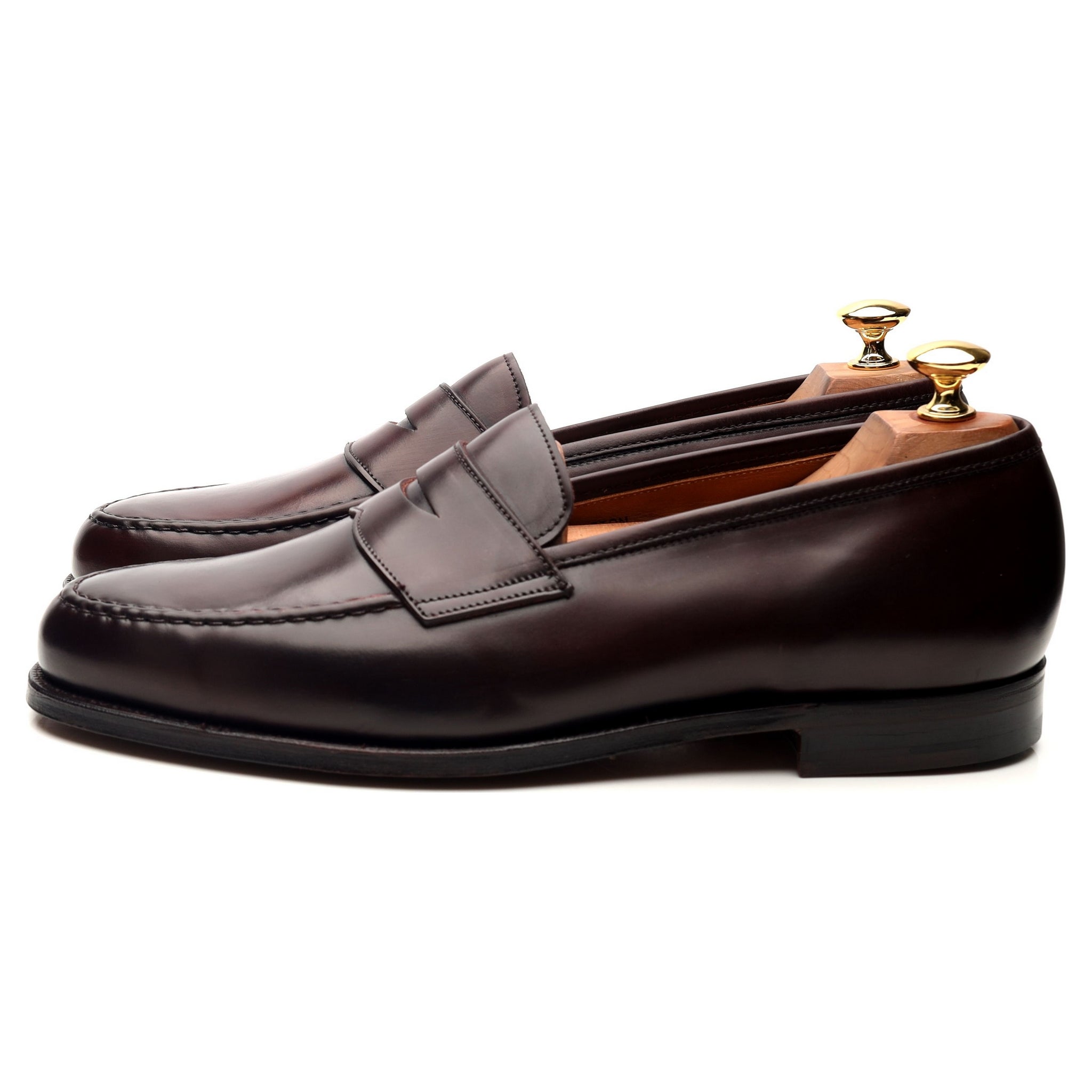 Crockett & Jones Boston mocassin cuir bordeaux UK 9,5