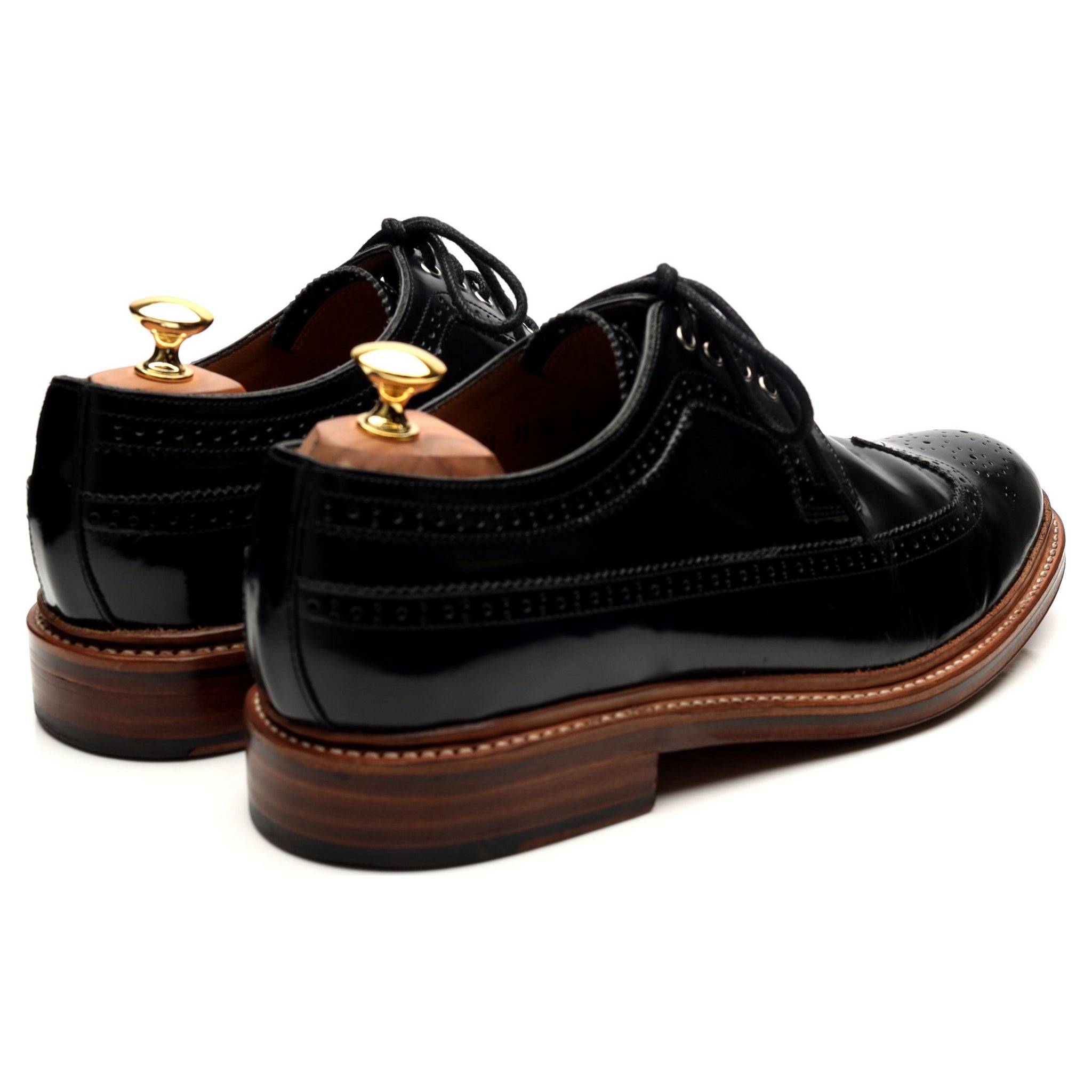 Grenson Sid derby brogues cuir noir 10 UK