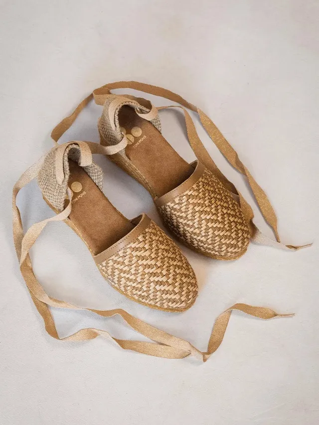 Toni Pons Figueres80 espadrilles compensées cuir tressé 5 cm
