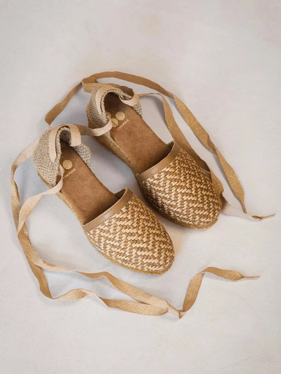 Toni Pons Figueres80 espadrilles compensées cuir tressé 5 cm