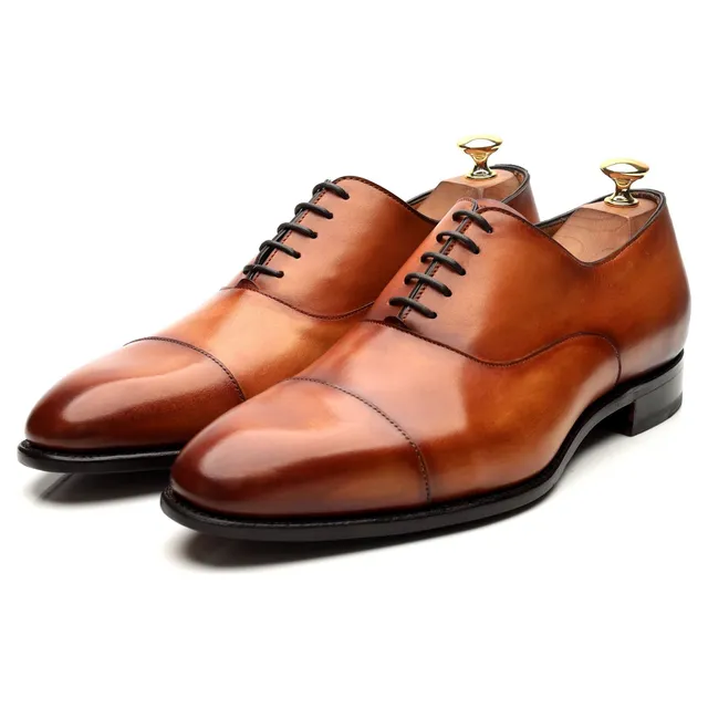 Carlos Santos Harold richelieu cuir tabac UK 9