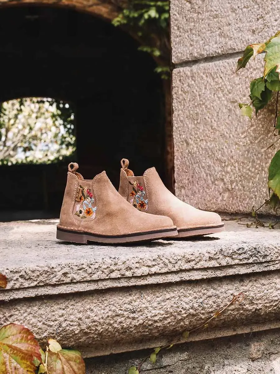 Toni Pons Pubol boots enfant suède fleurs