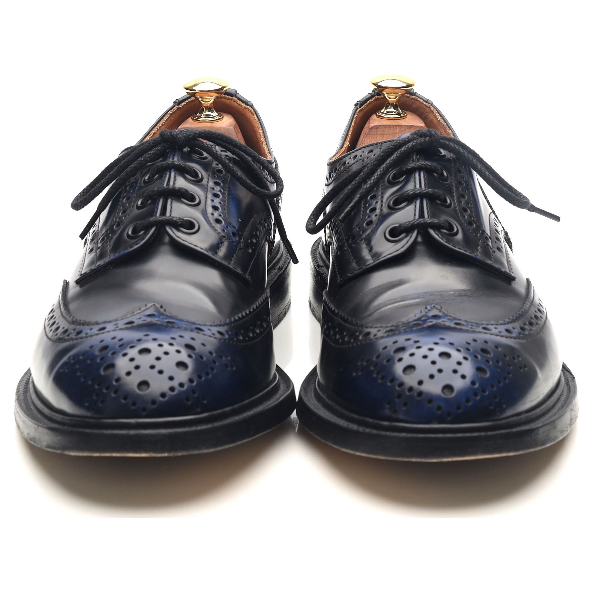Tricker's Bourton derby cuir bleu marine UK 9.5