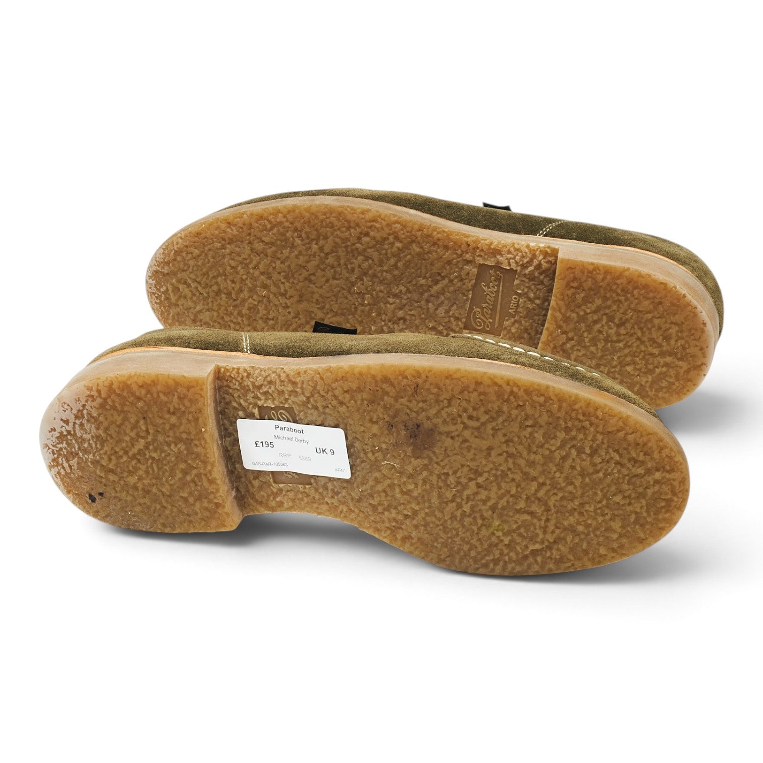 Paraboot Michael derby suède vert UK 9