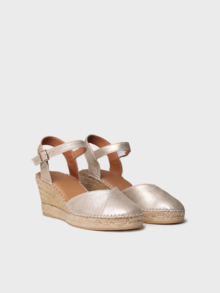 Toni Pons Bianca-As espadrilles compensées cuir champagne