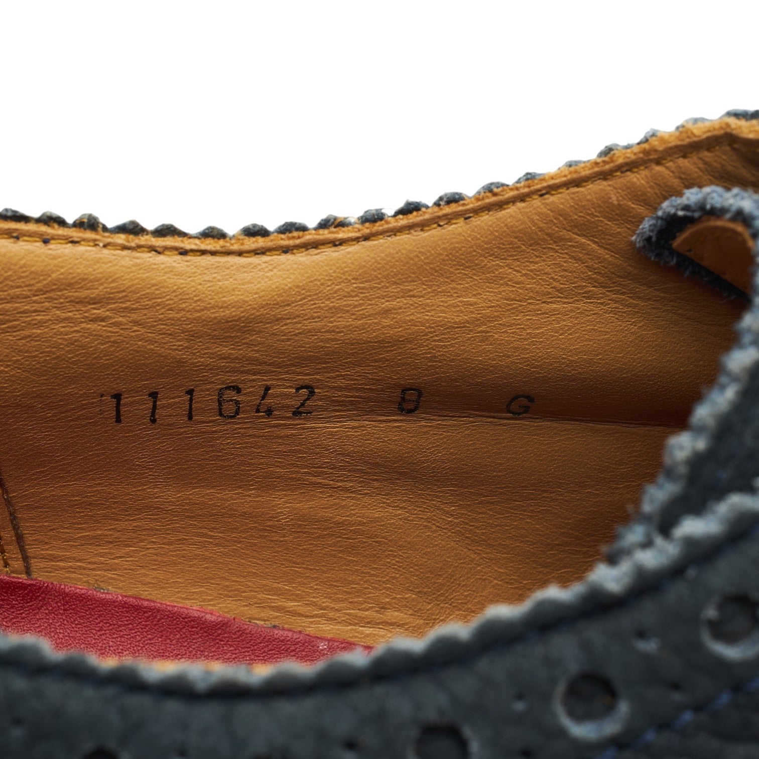 Grenson Archie derby brogues nubuck bleu UK 8