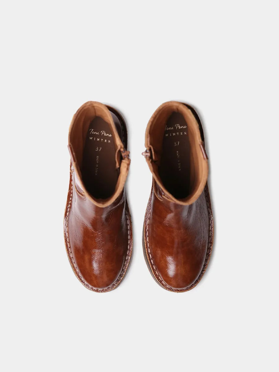 Toni Pons Iris-Ca bottine femme cuir verni zip latéral