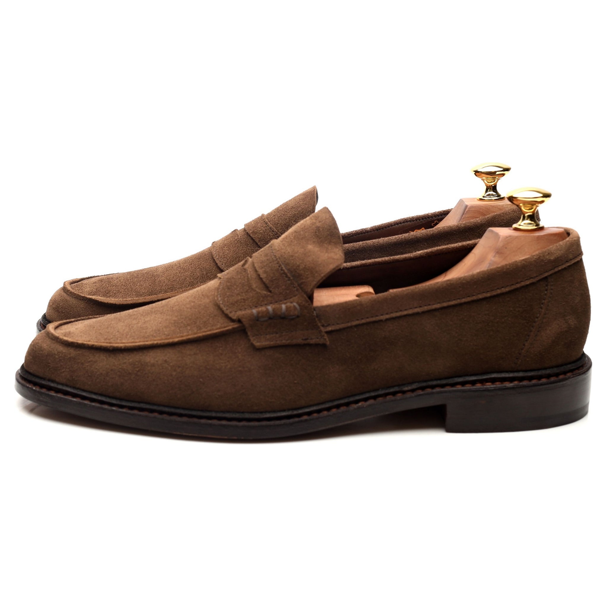 Sunspel mocassin penny suède marron UK 9