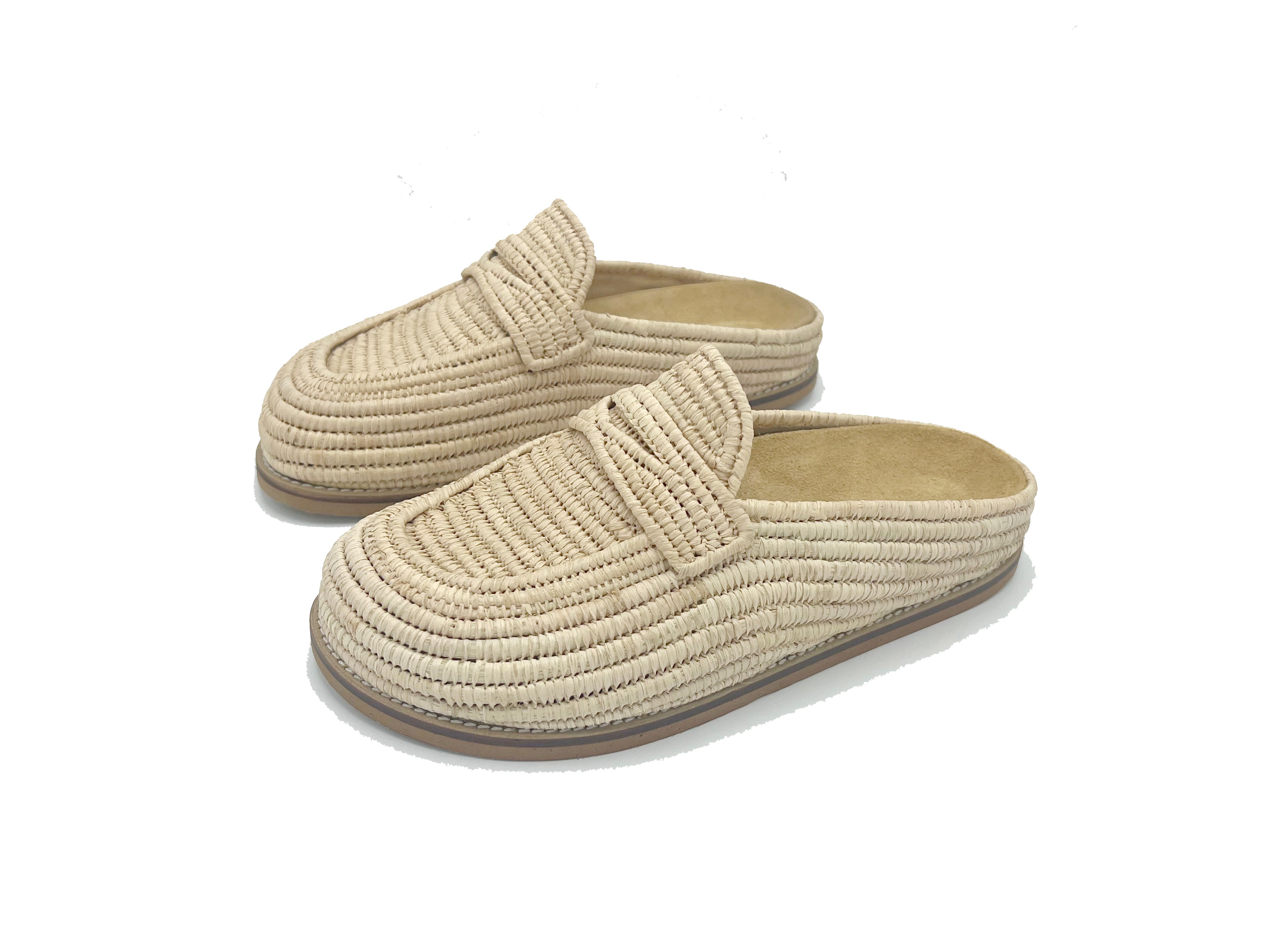 Contre-Allée Californie mule raphia naturel