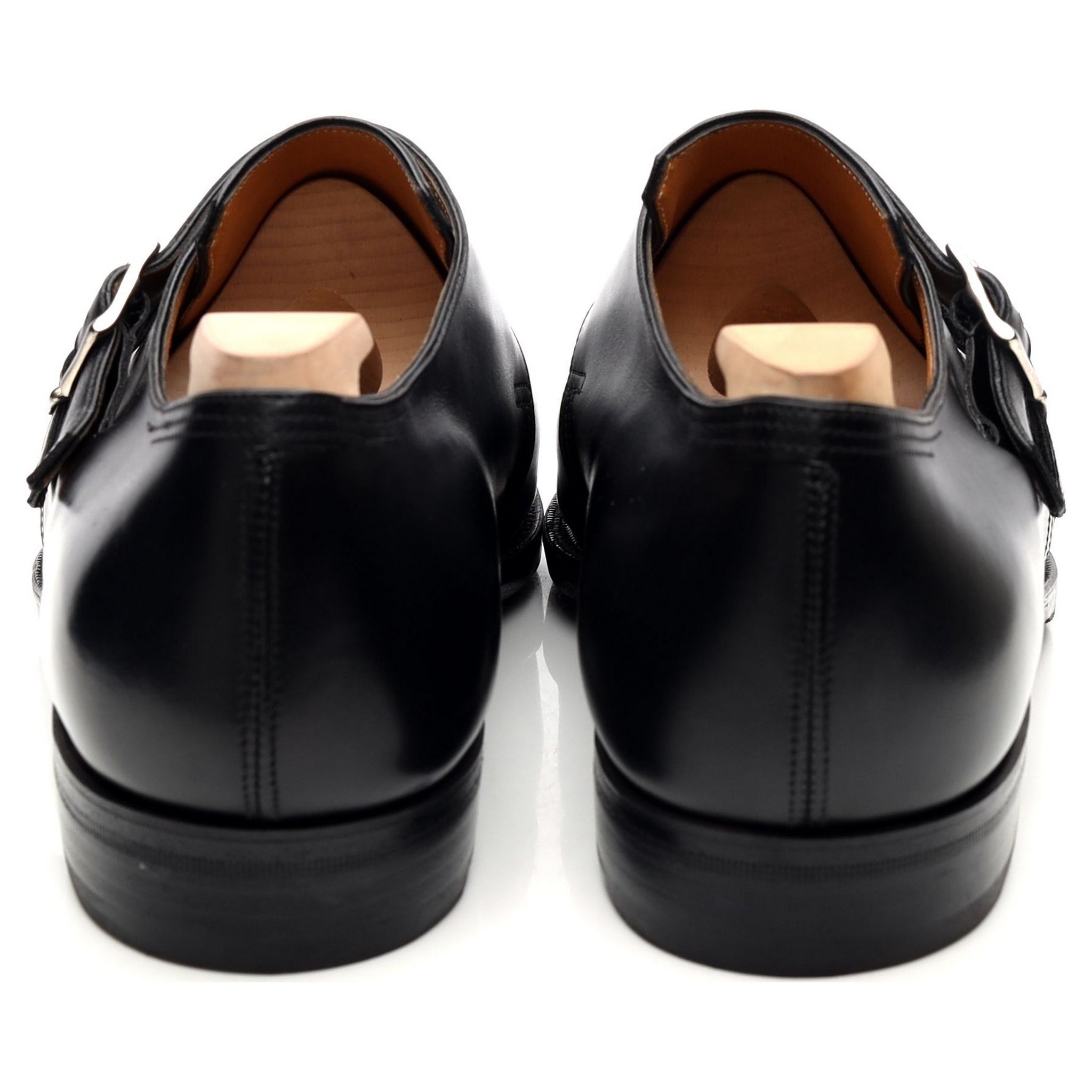 Corthay Twin monk-strap cuir noir UK 9