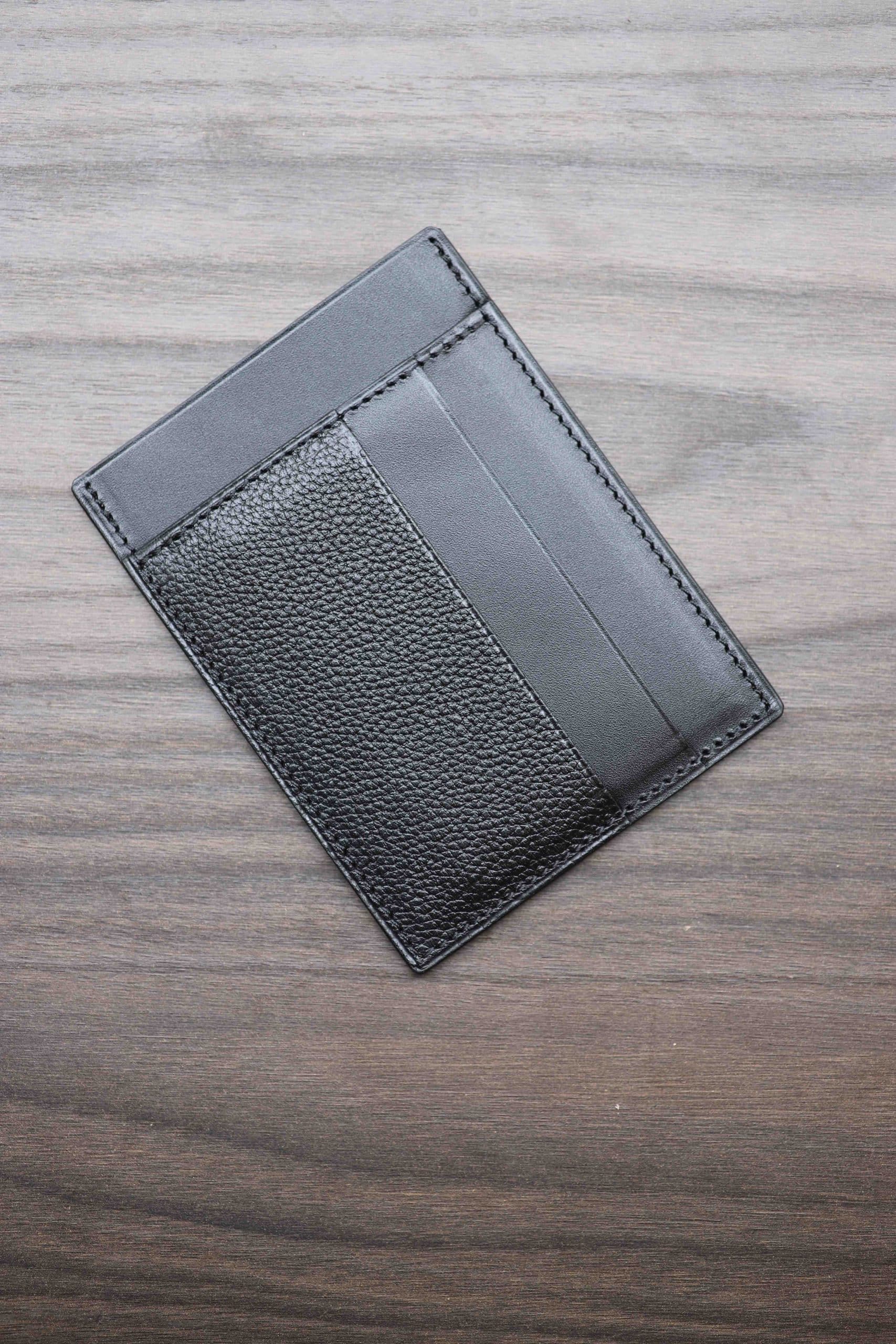 Malfroid porte-cartes cuir noir 8 cartes grainé