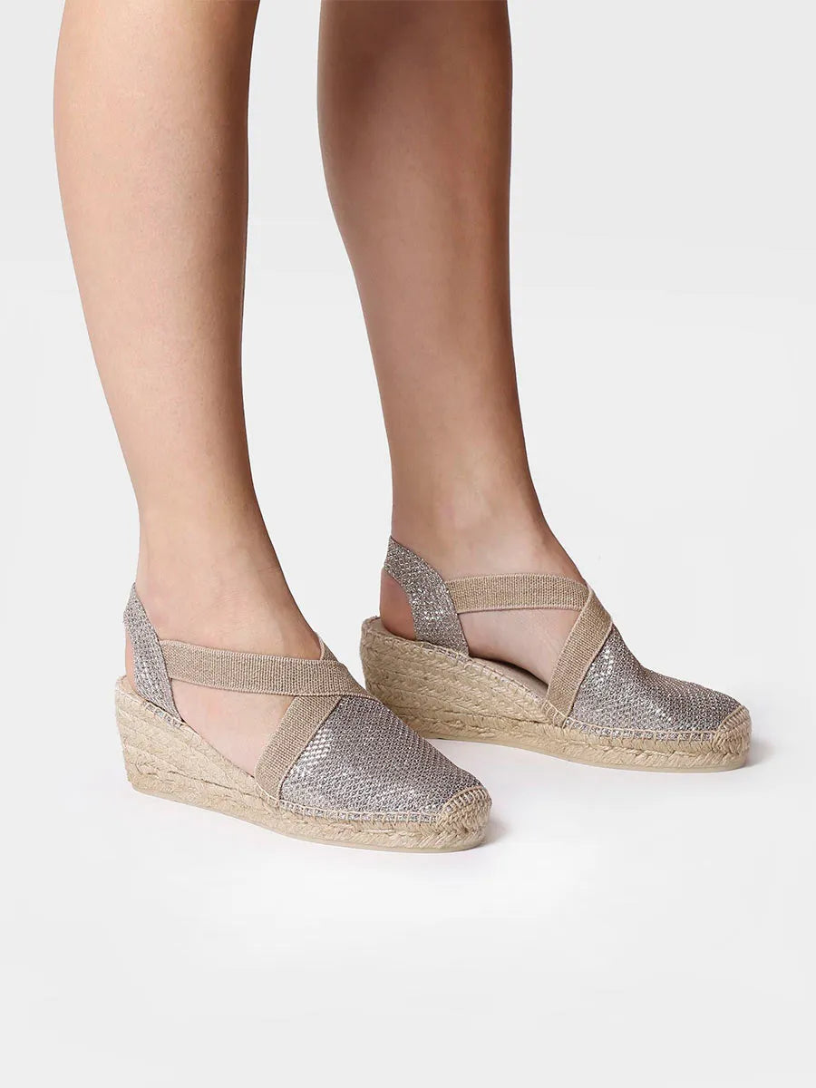 Toni Pons Triton espadrilles compensées brillantes vegan