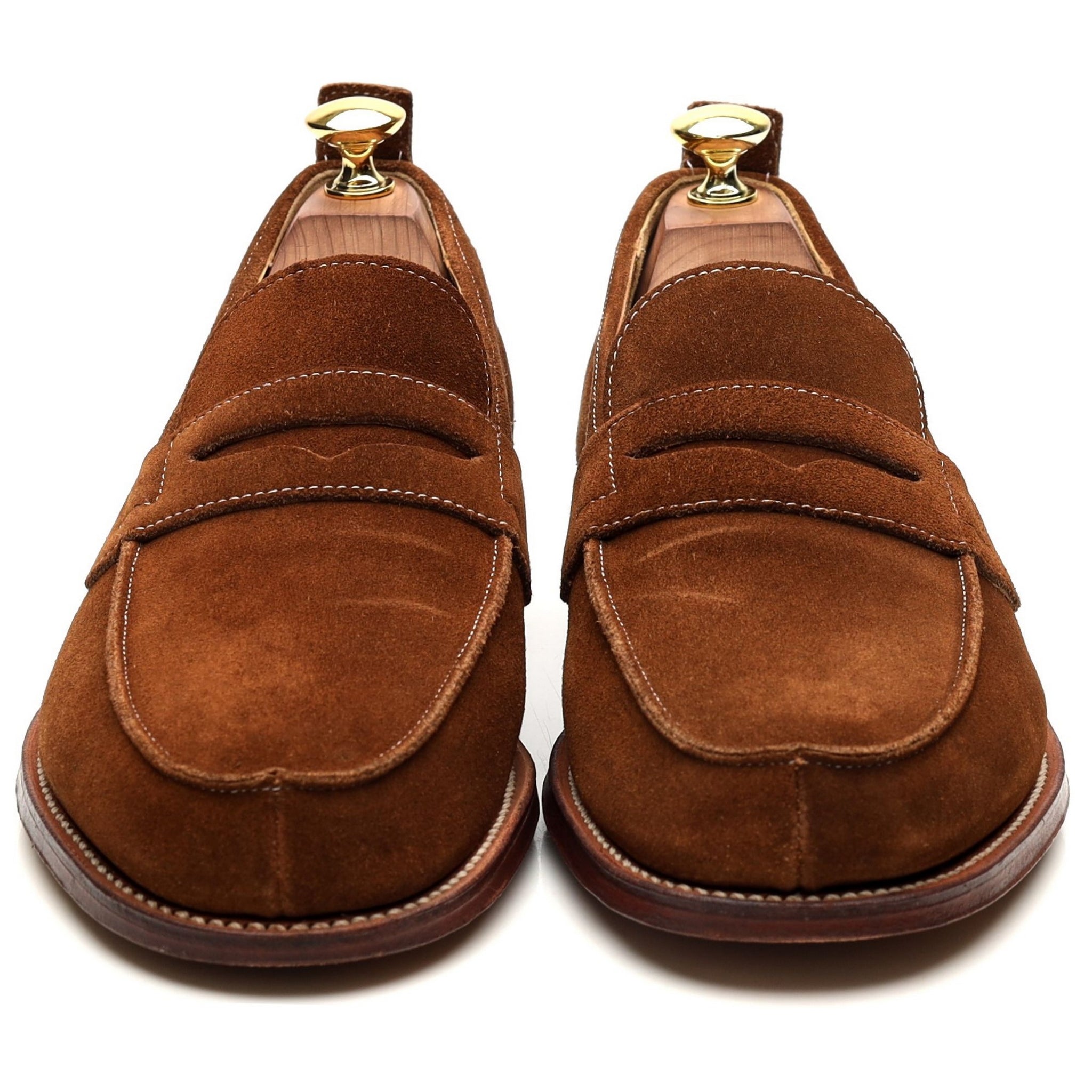Grenson James mocassins daim marron tabac UK 8